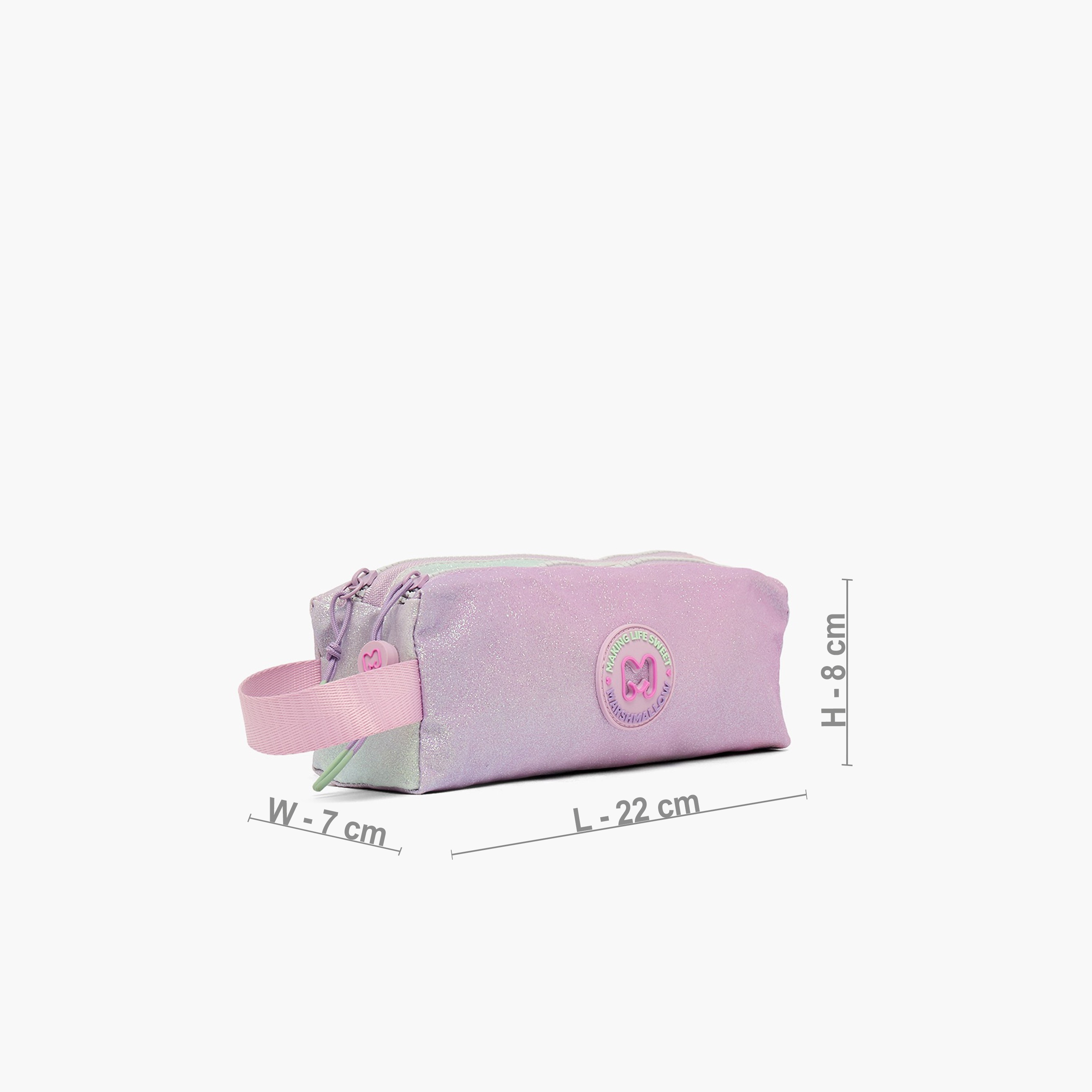 MARSHMALLOW Glittery Pencil Pouch with 2 Compartments-school-stationery-pencilcases-image-3