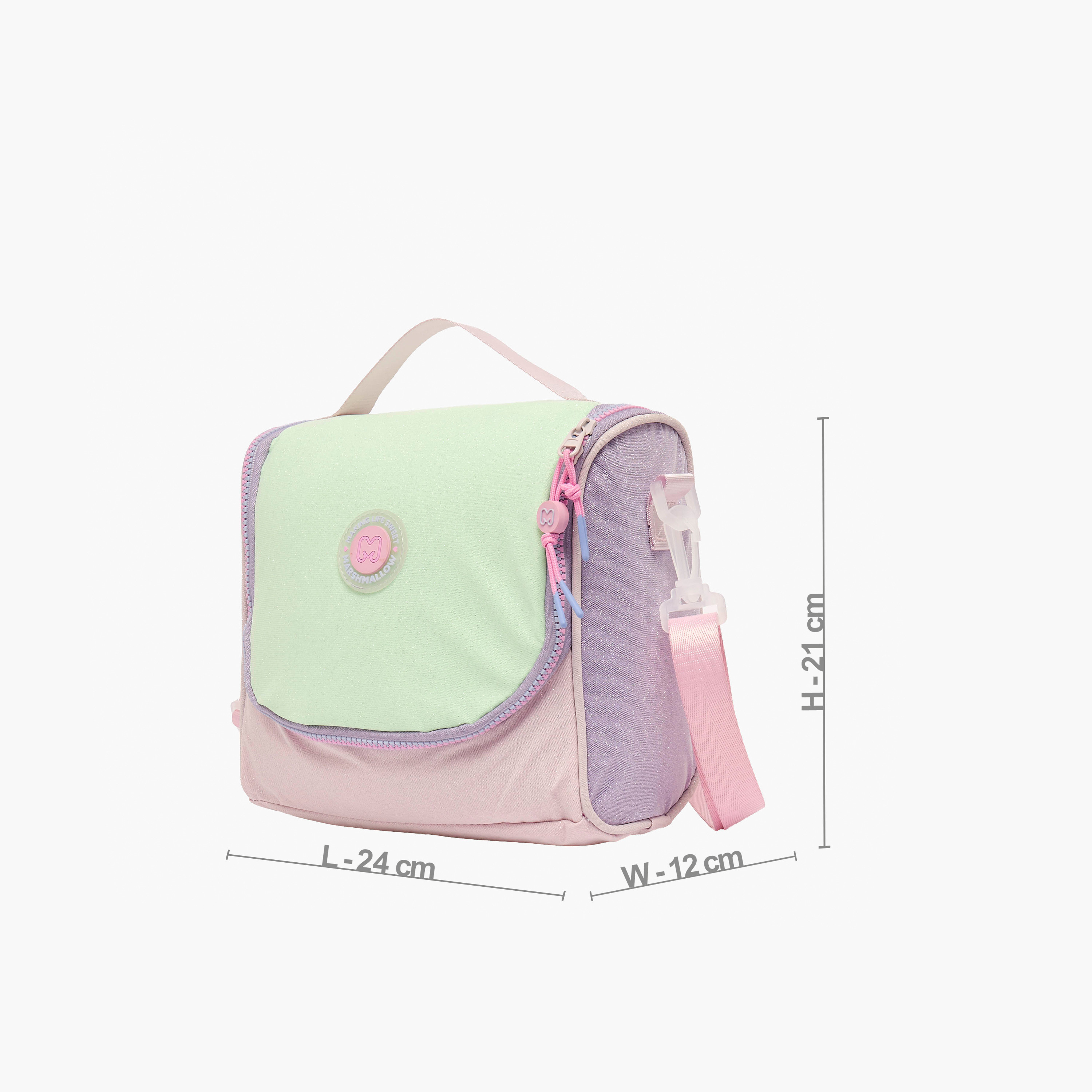 MARSHMALLOW Colourblock Lunch Bag for Girls 8-13 Years with Detachable Strap-school-lunchessentials-lunchbags-image-6