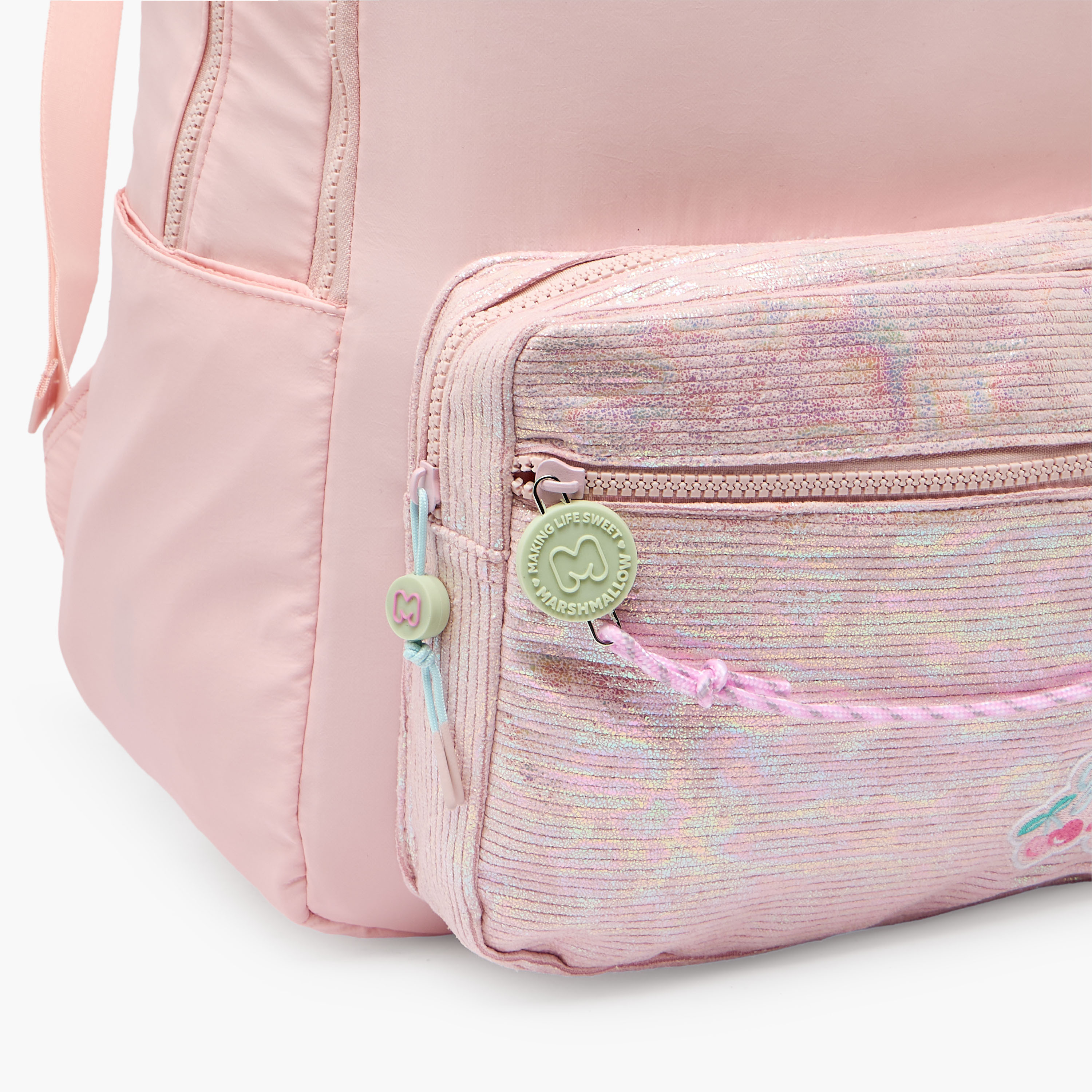 MARSHMALLOW Textured Backpack for Girls 8-13 Years with Padded Shoulder Straps - 17 inches-school-bagsandbackpacks-backpacks-image-4