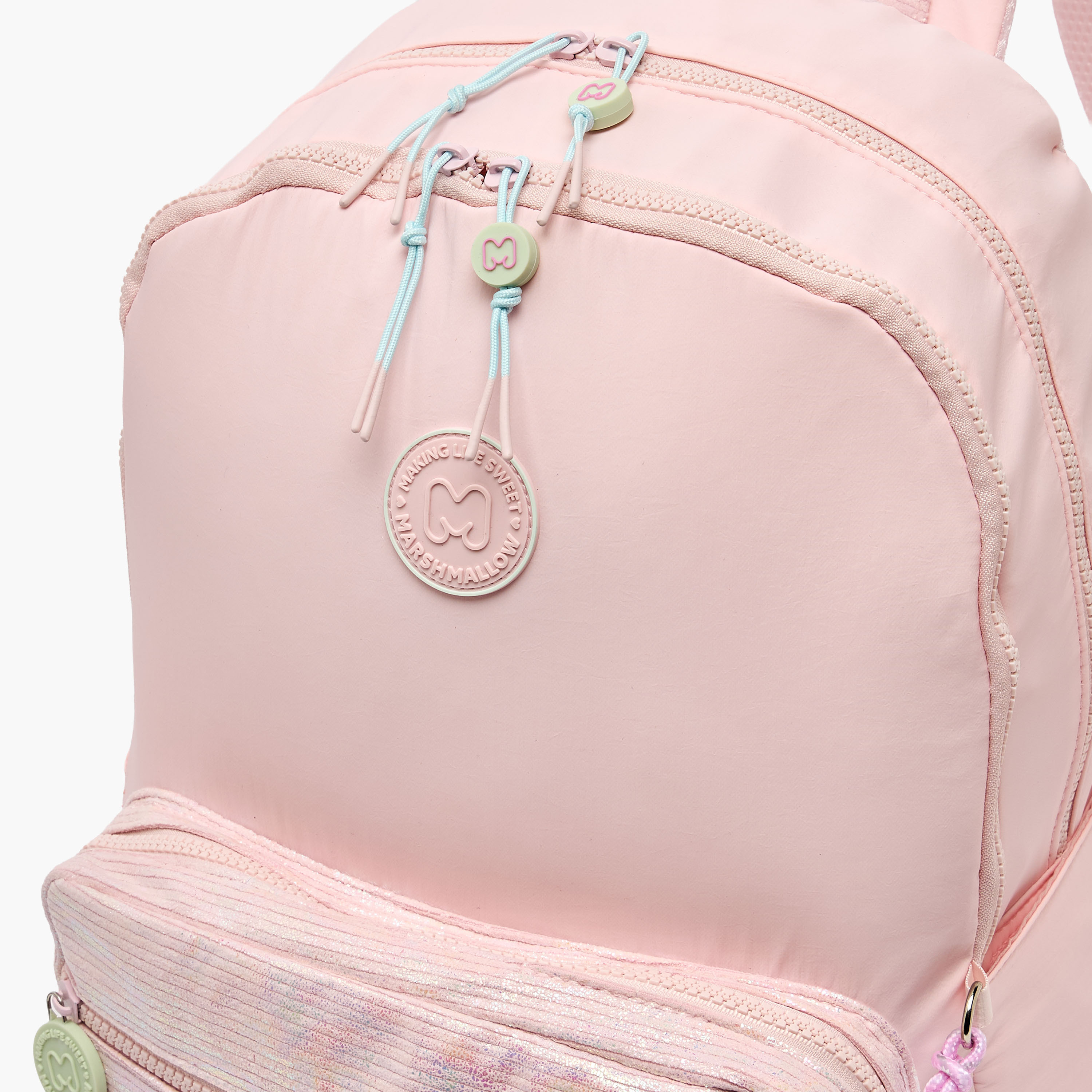 MARSHMALLOW Textured Backpack for Girls 8-13 Years with Padded Shoulder Straps - 17 inches-school-bagsandbackpacks-backpacks-image-5
