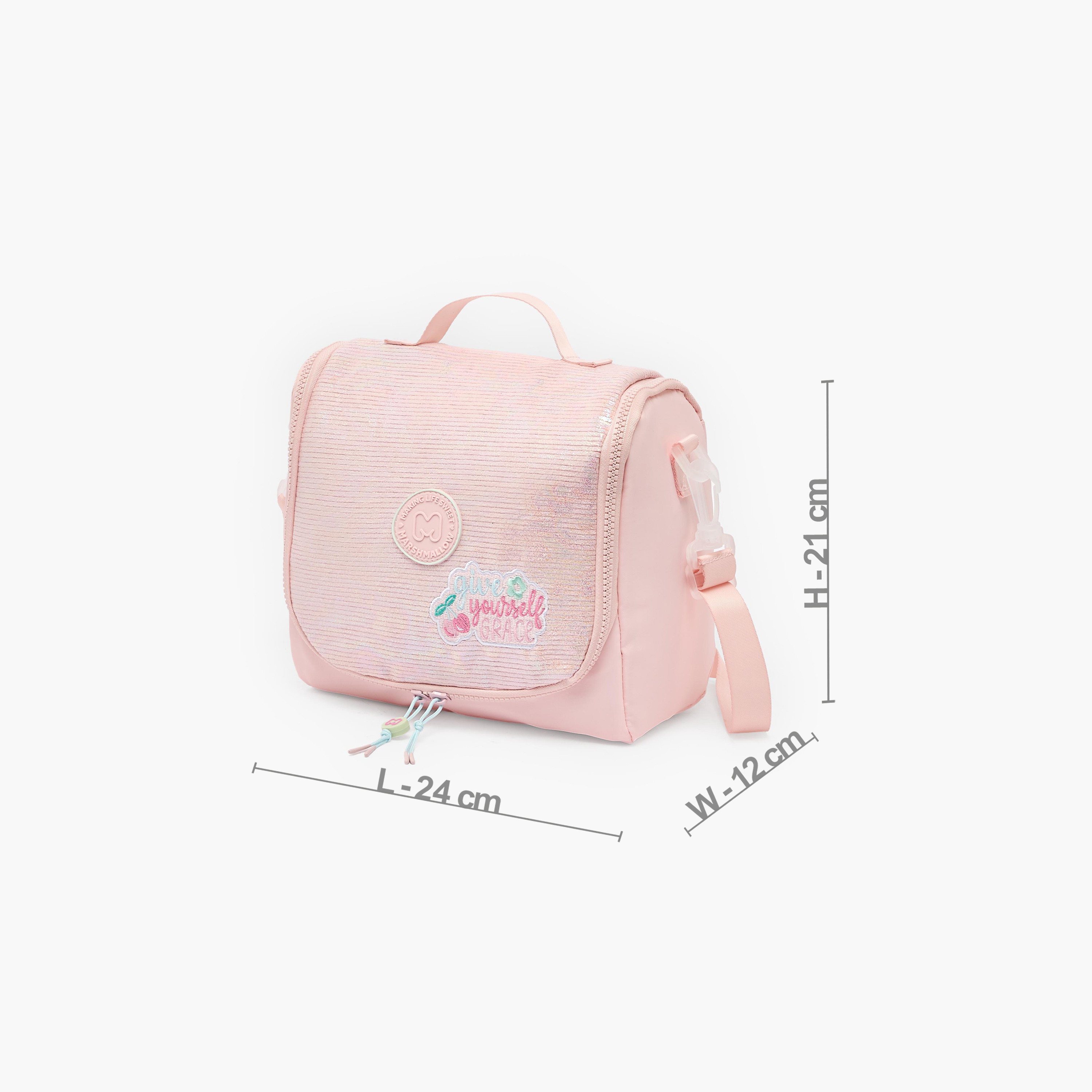 MARSHMALLOW Sequin Texture Lunch Bag for Girls 8-13 Years with Detachable Strap-school-lunchessentials-lunchbags-image-6