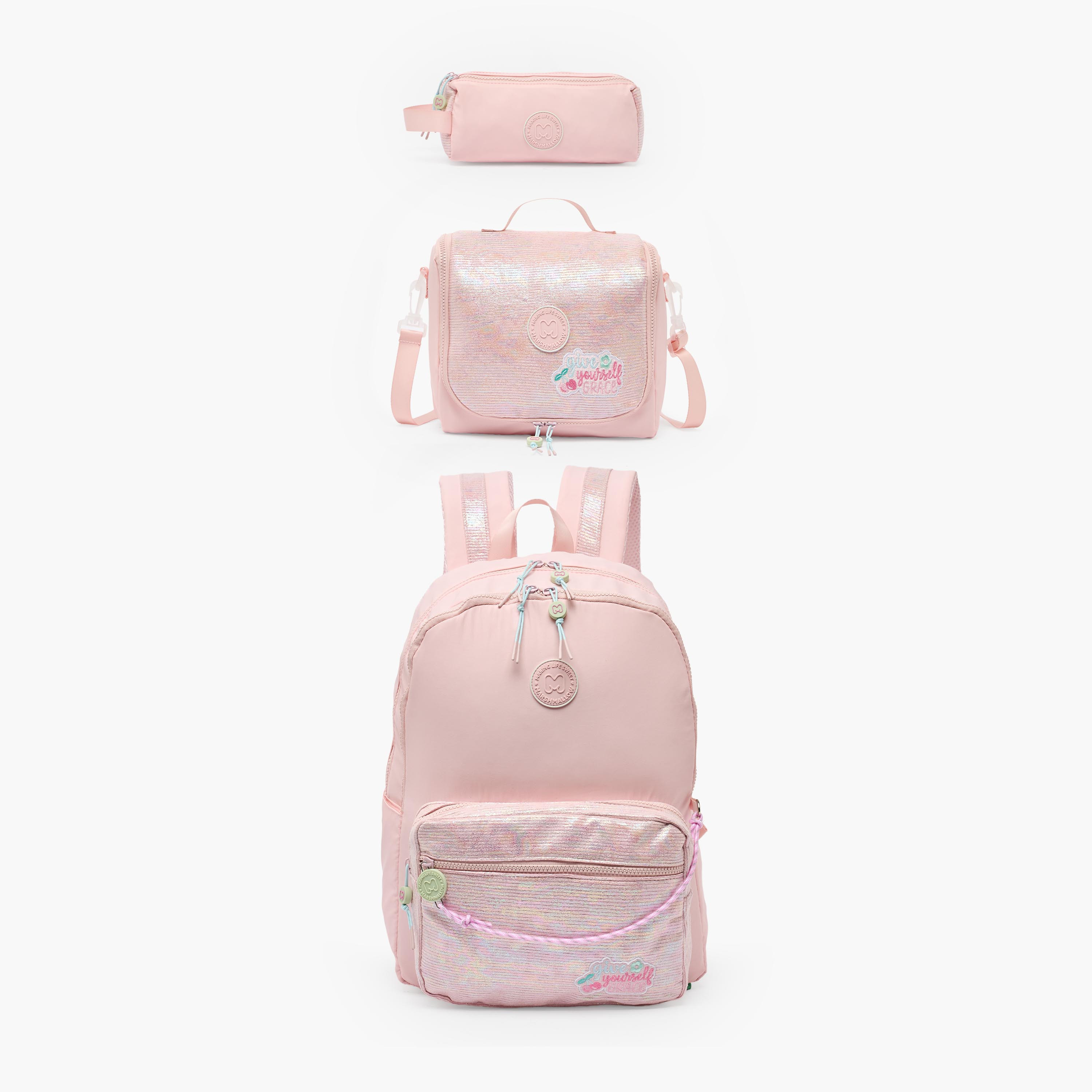 MARSHMALLOW Sequin Texture Lunch Bag for Girls 8-13 Years with Detachable Strap-school-lunchessentials-lunchbags-image-8