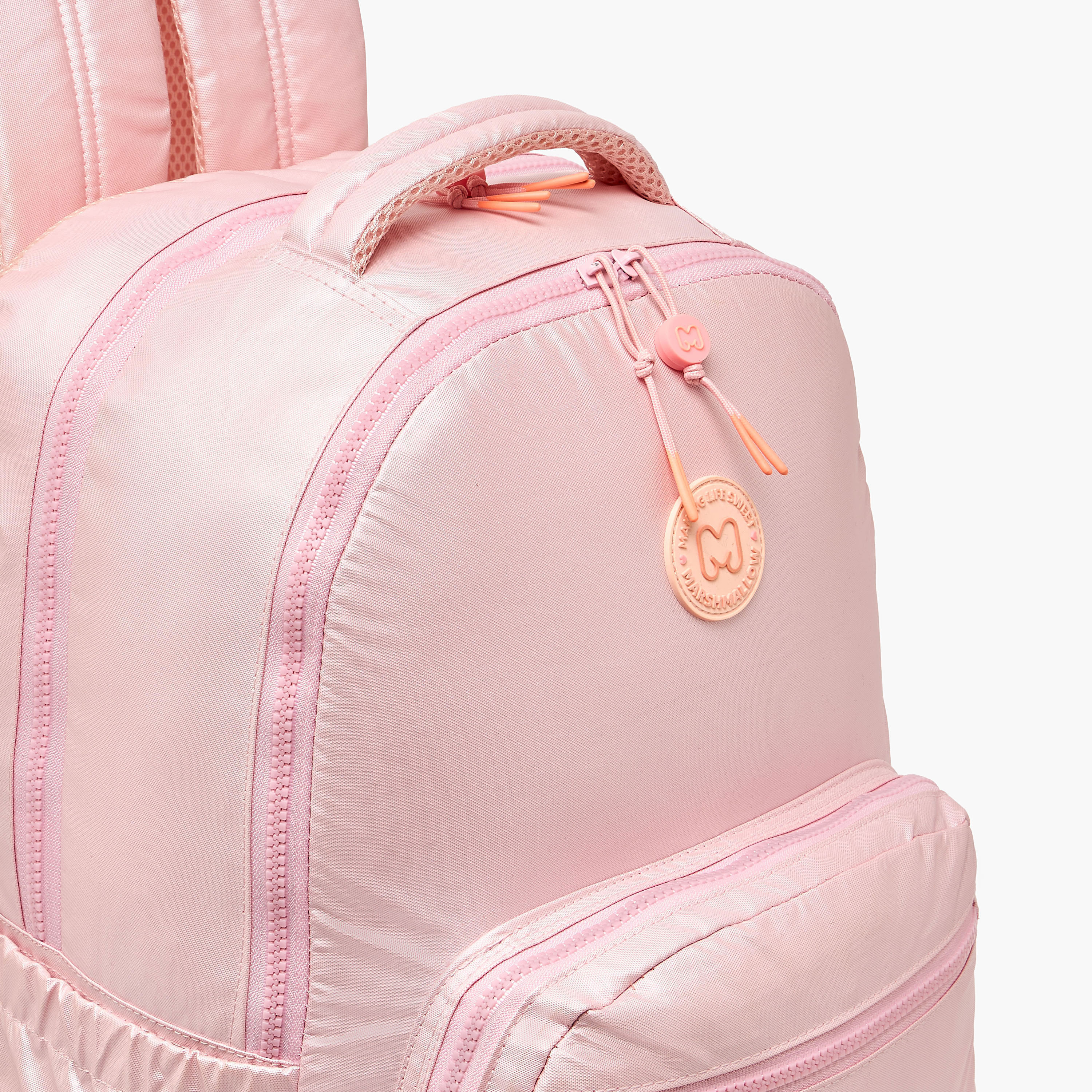MARSHMALLOW Metallic Backpack for Girls 8-13 Years with Charm Accent-school-bagsandbackpacks-backpacks-image-2