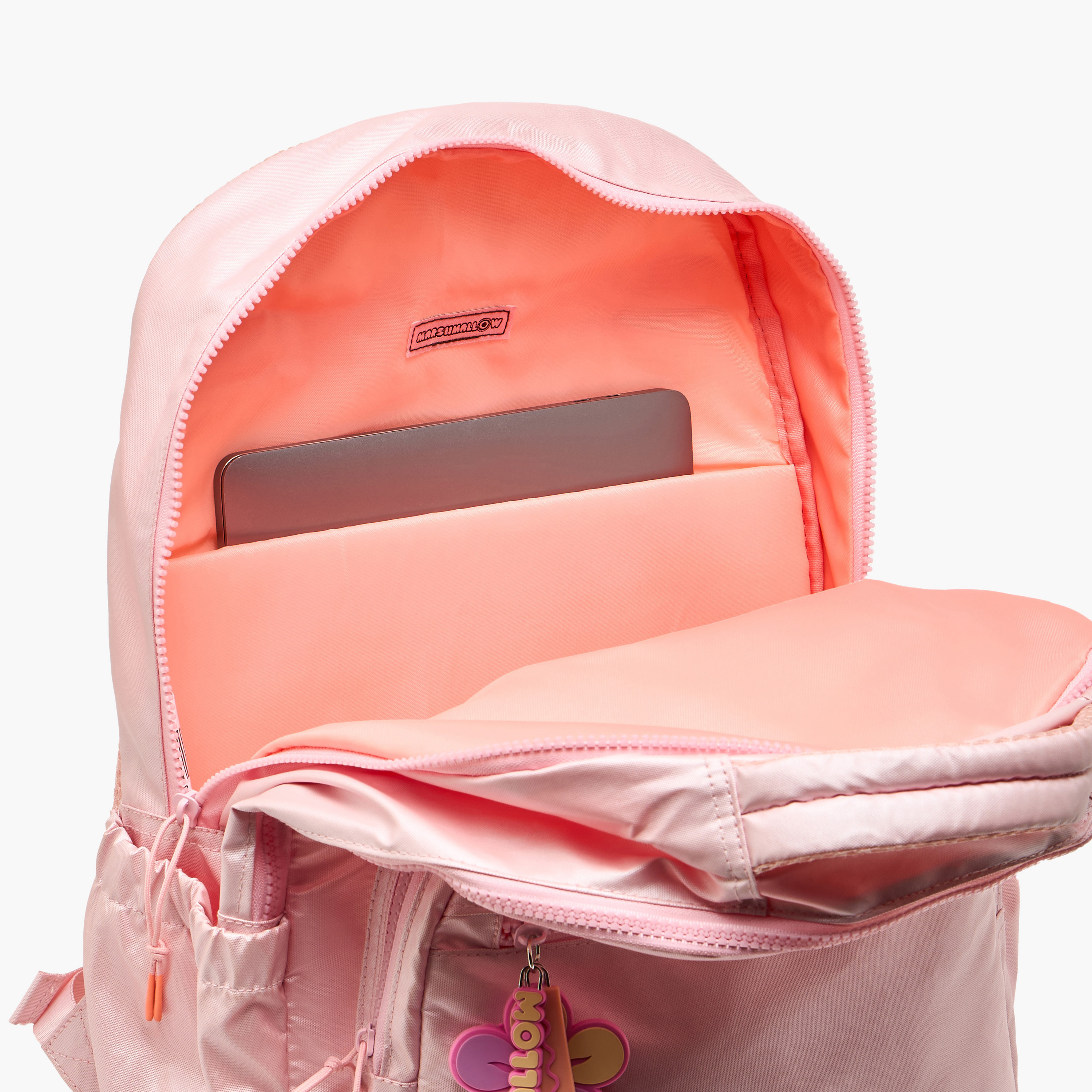 MARSHMALLOW Metallic Backpack for Girls 8-13 Years with Charm Accent-school-bagsandbackpacks-backpacks-image-4