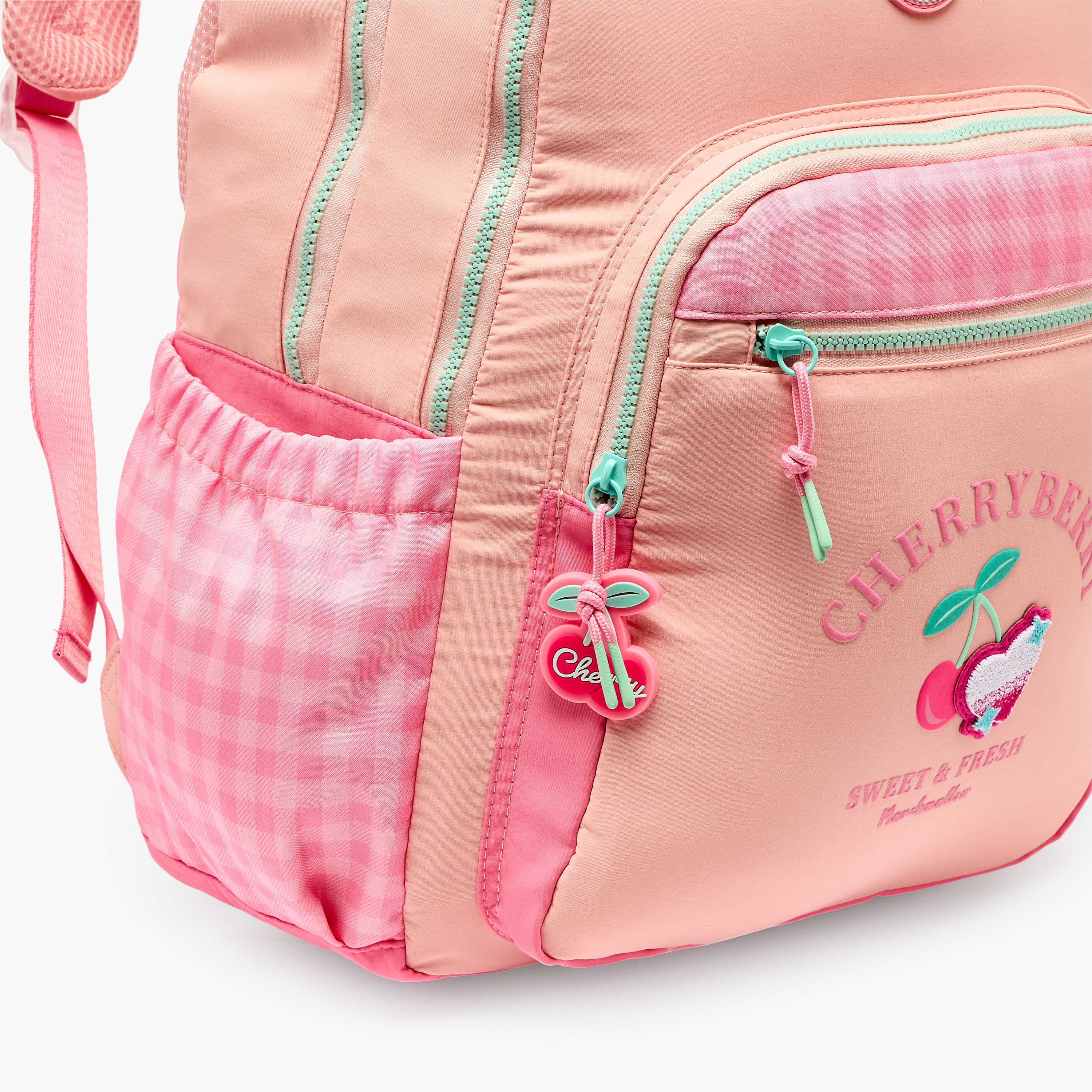 MARSHMALLOW Cherry Applique Backpack for Girls 8-13 Years with Padded Shoulder Straps - 17 inches-school-bagsandbackpacks-backpacks-image-3