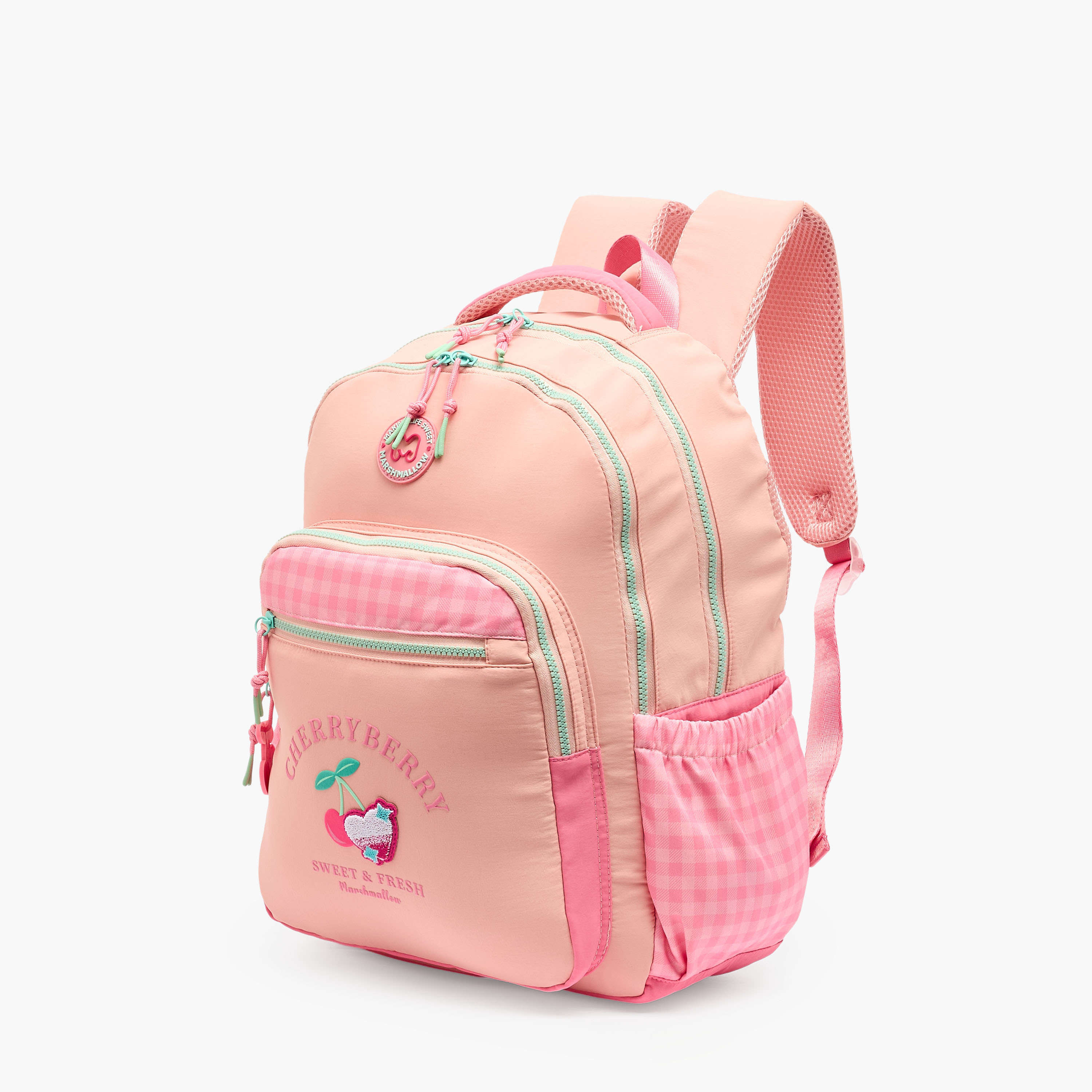 MARSHMALLOW Cherry Applique Backpack for Girls 8-13 Years with Padded Shoulder Straps - 17 inches-school-bagsandbackpacks-backpacks-image-6