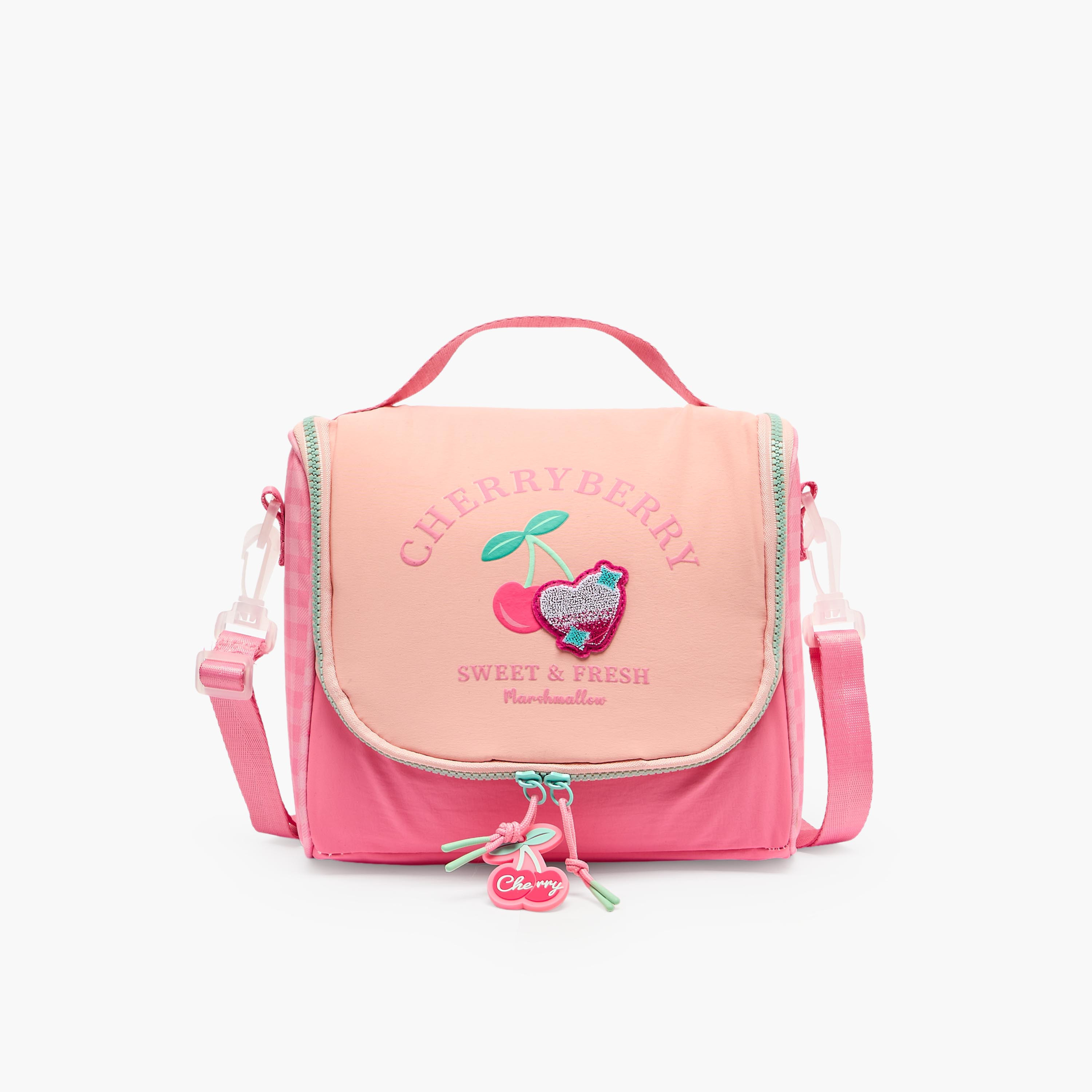 MARSHMALLOW Checked Lunch Bag for Girls 8-13 Years with Zip Closure-school-lunchessentials-lunchbags-image-1