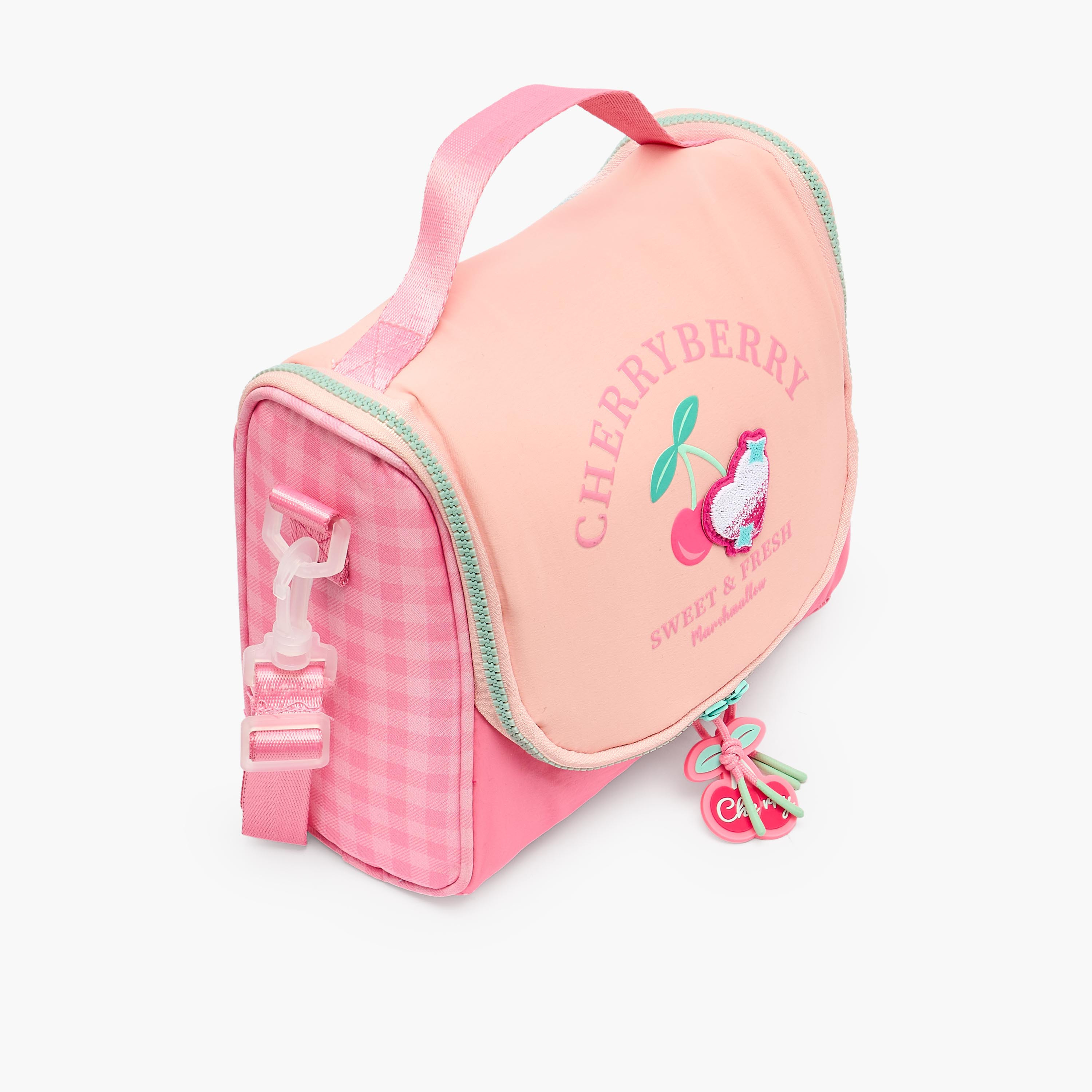 MARSHMALLOW Checked Lunch Bag for Girls 8-13 Years with Zip Closure-school-lunchessentials-lunchbags-image-2