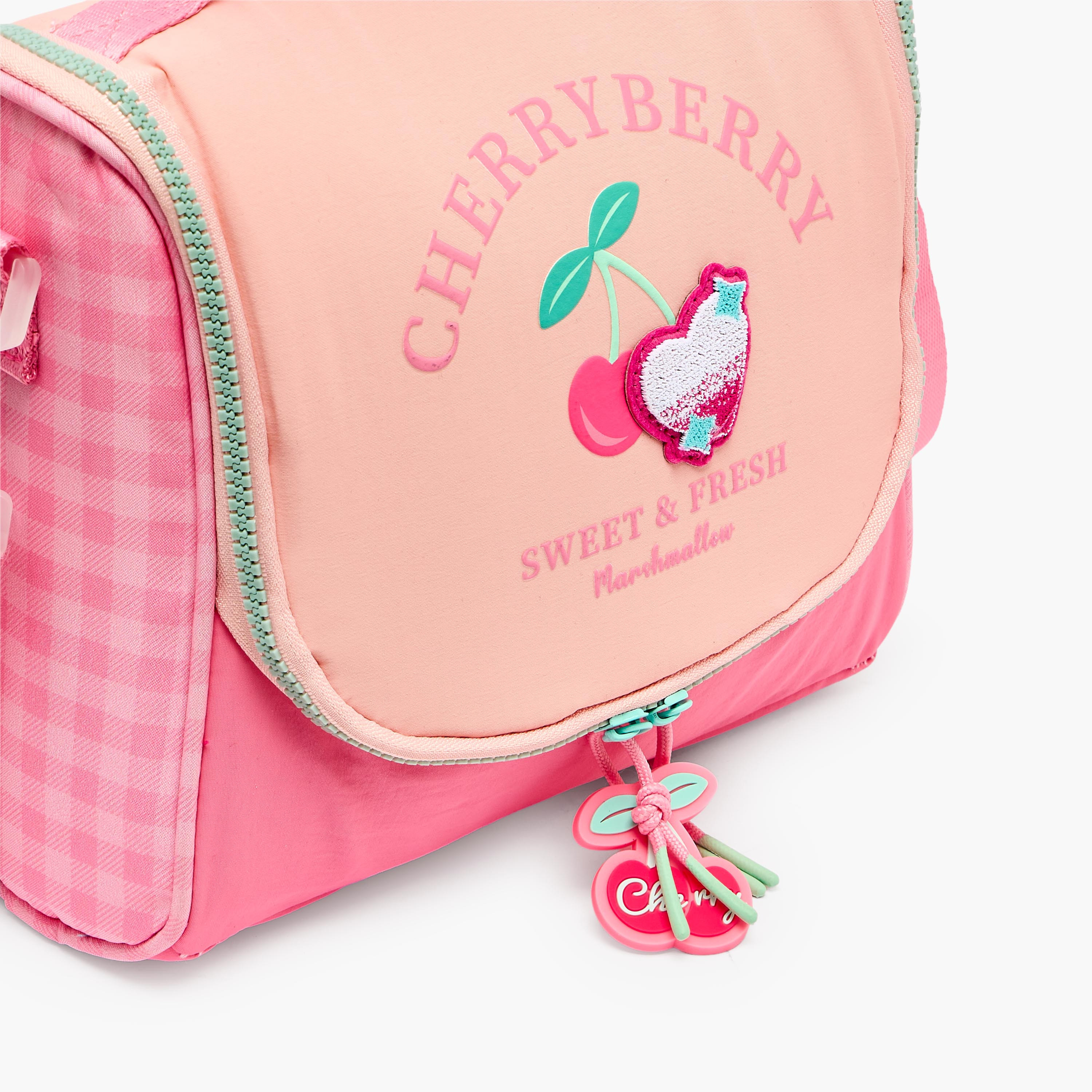 MARSHMALLOW Checked Lunch Bag for Girls 8-13 Years with Zip Closure-school-lunchessentials-lunchbags-image-3