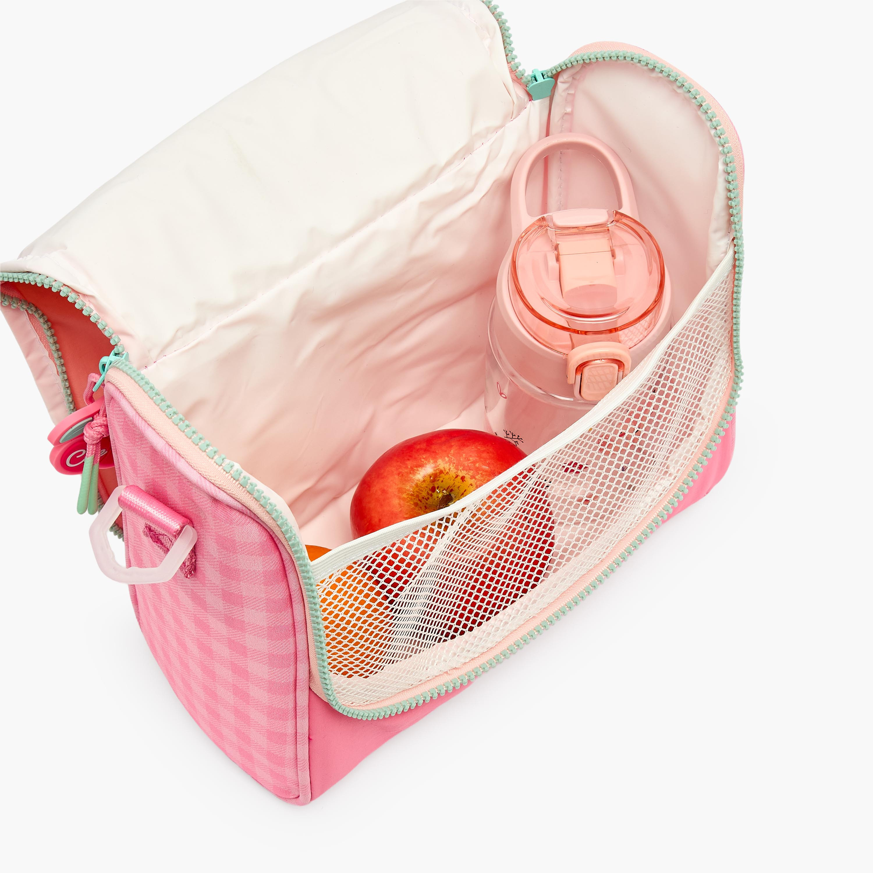 MARSHMALLOW Checked Lunch Bag for Girls 8-13 Years with Zip Closure-school-lunchessentials-lunchbags-image-4
