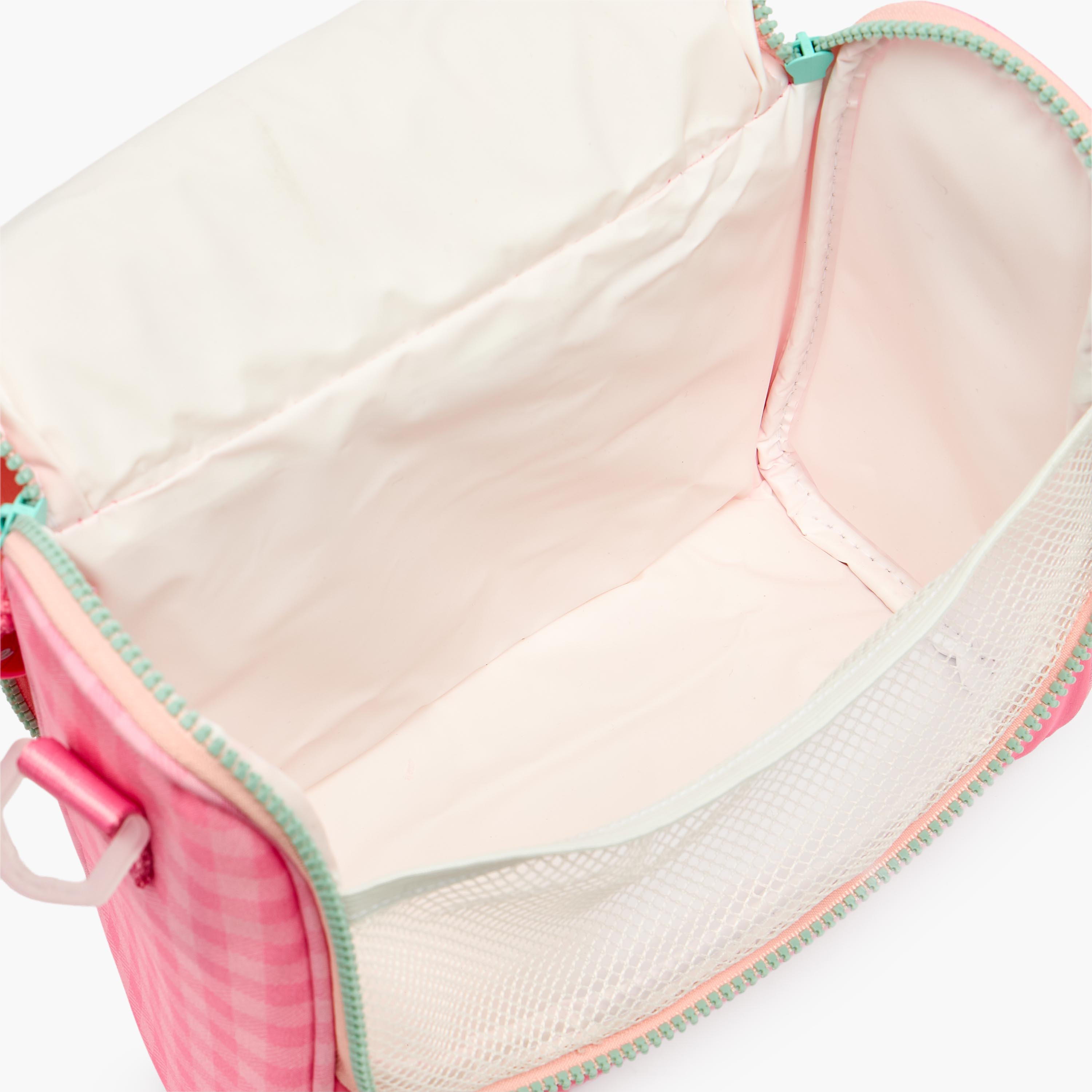 MARSHMALLOW Checked Lunch Bag for Girls 8-13 Years with Zip Closure-school-lunchessentials-lunchbags-image-7
