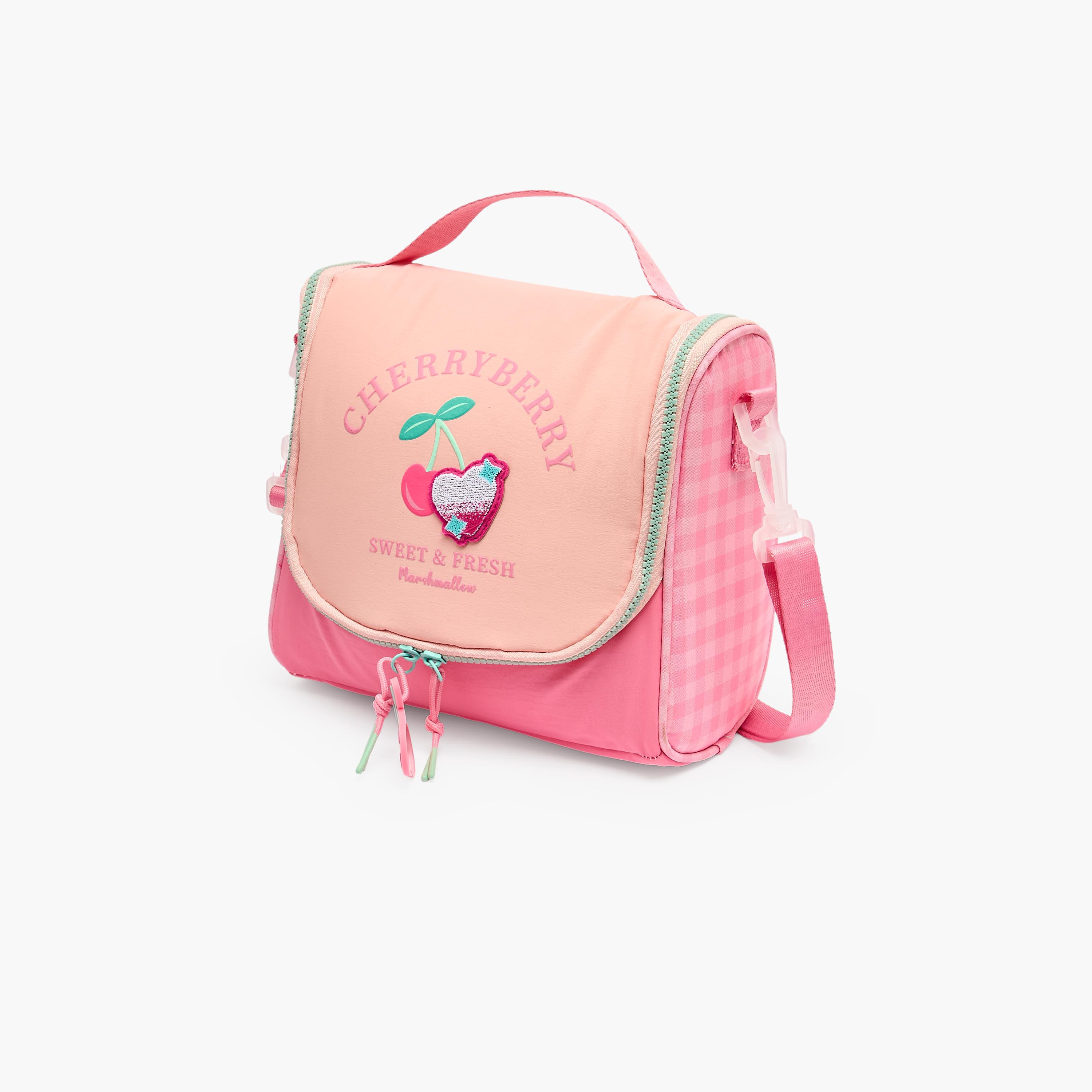 MARSHMALLOW Checked Lunch Bag for Girls 8-13 Years with Zip Closure-school-lunchessentials-lunchbags-image-8