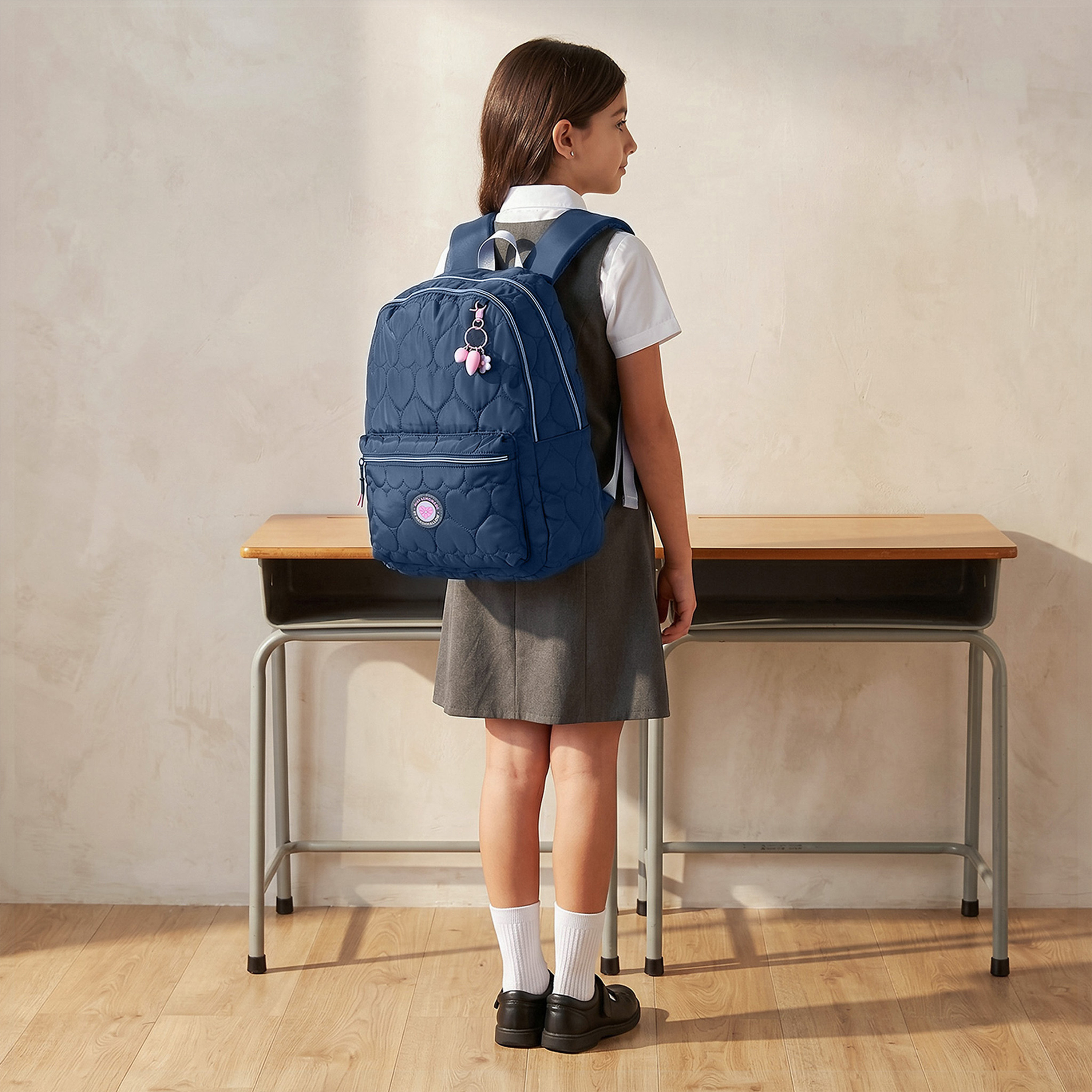 MARSHMALLOW Quilted Backpack for Girls 8-13 Years with Padded Shoulder Straps - 17 inches-school-bagsandbackpacks-backpacks-image-3