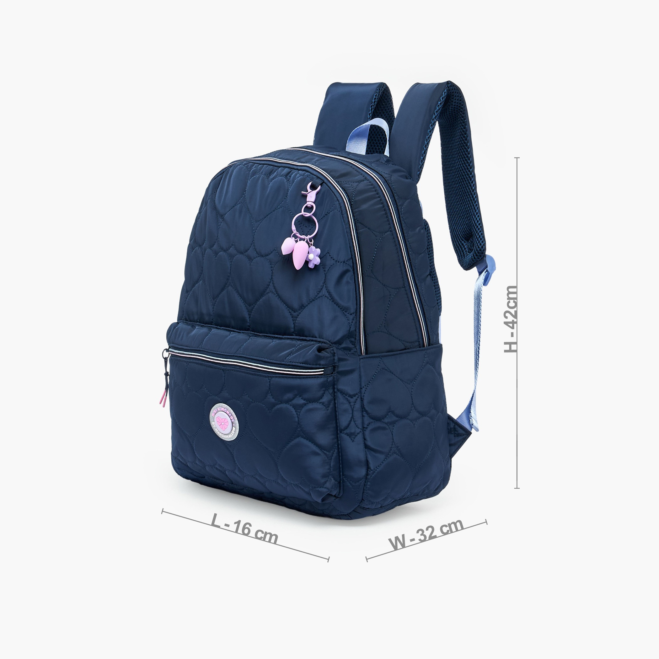 MARSHMALLOW Quilted Backpack for Girls 8-13 Years with Padded Shoulder Straps - 17 inches-school-bagsandbackpacks-backpacks-image-7