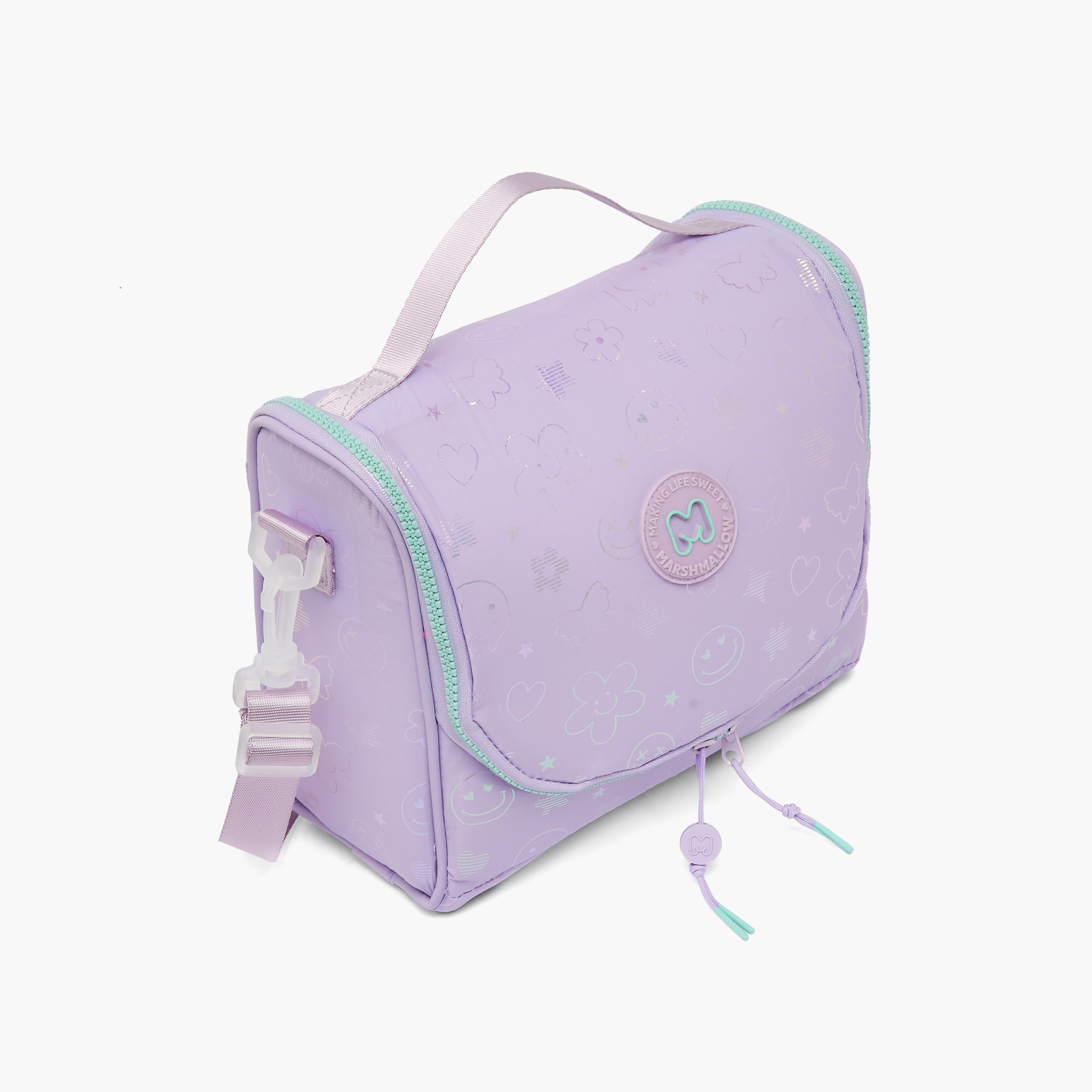 MARSHMALLOW Holographic Print Lunch Bag for Girls 8-13 Years with Zip Closure-school-lunchessentials-lunchbags-image-2