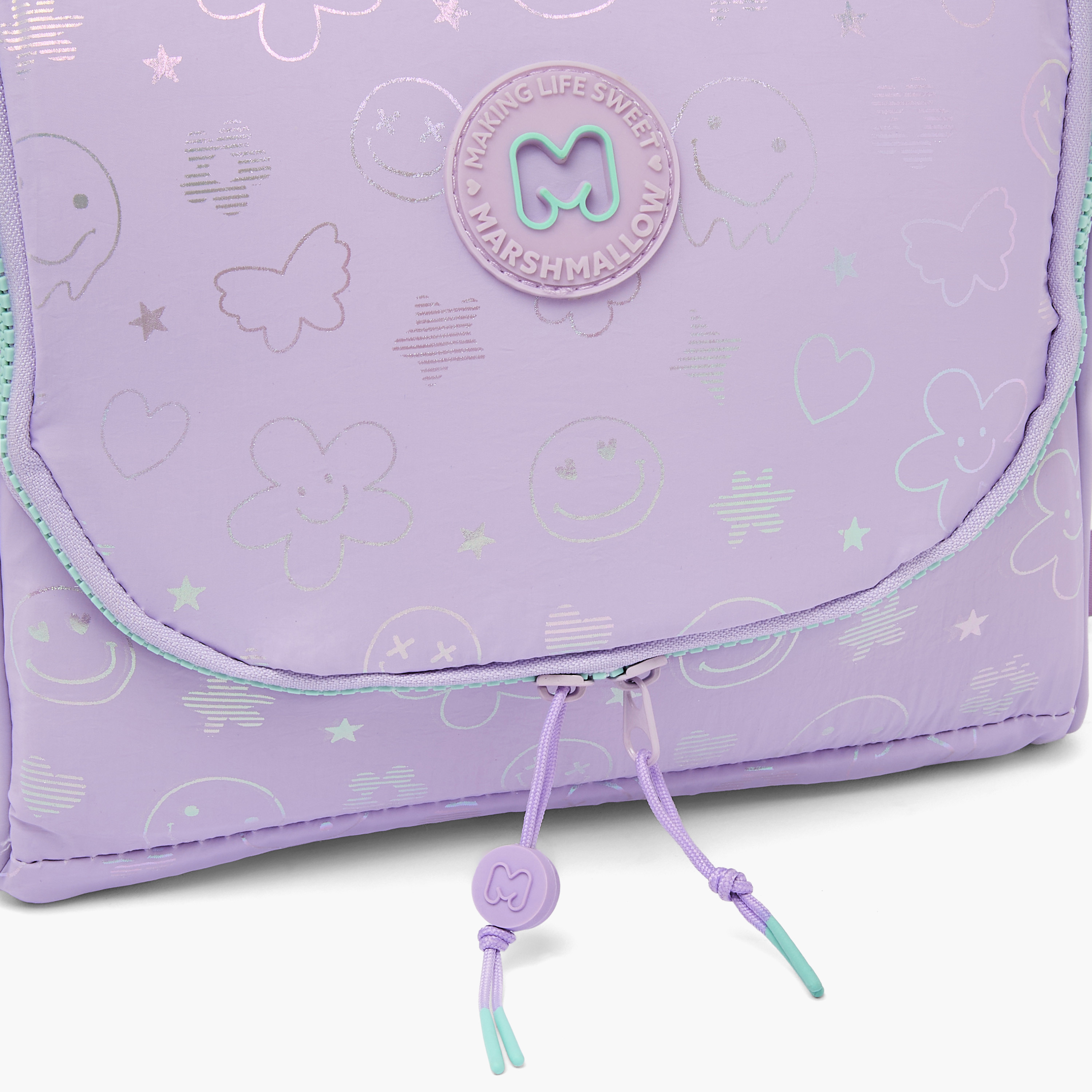 MARSHMALLOW Holographic Print Lunch Bag for Girls 8-13 Years with Zip Closure-school-lunchessentials-lunchbags-image-3