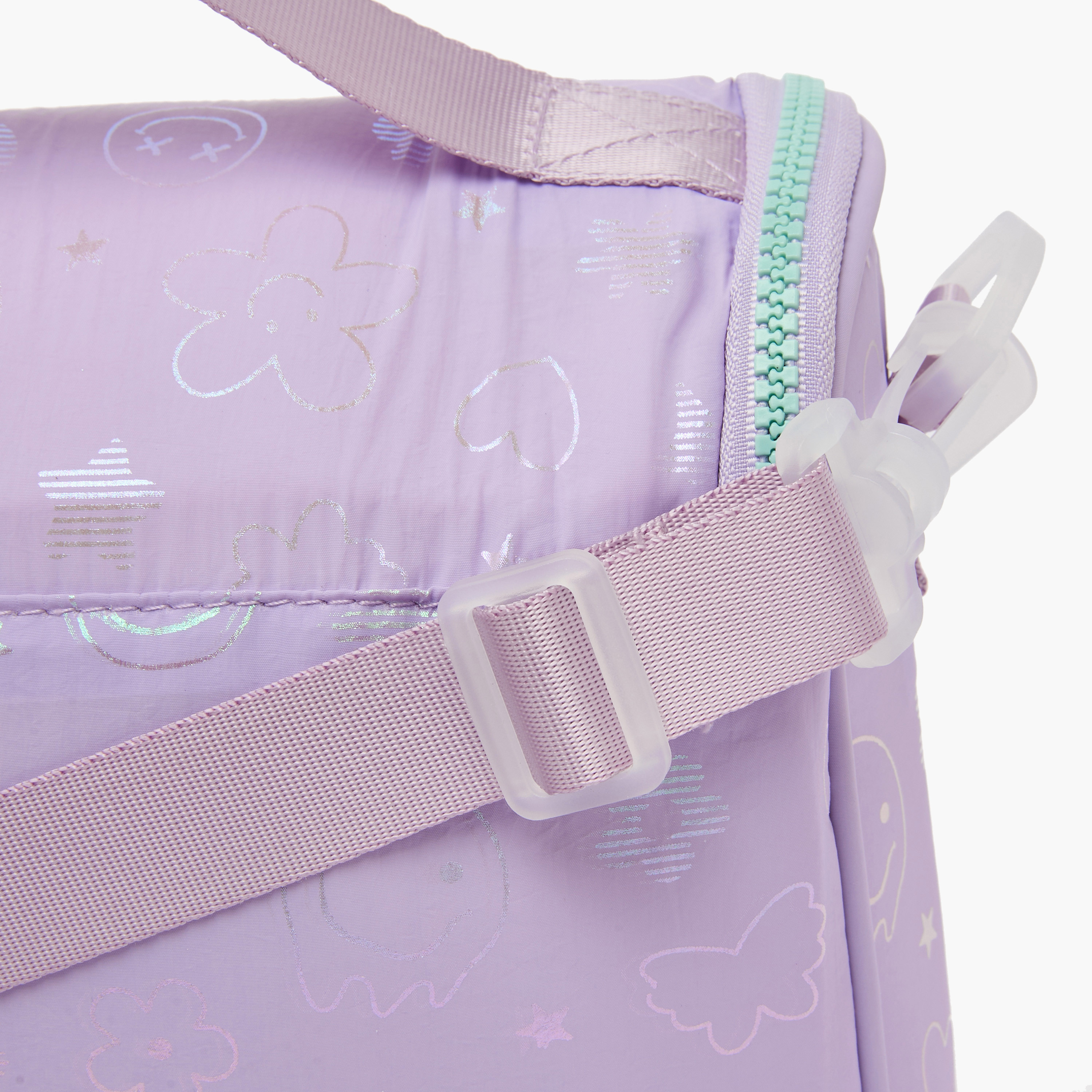 MARSHMALLOW Holographic Print Lunch Bag for Girls 8-13 Years with Zip Closure-school-lunchessentials-lunchbags-image-5