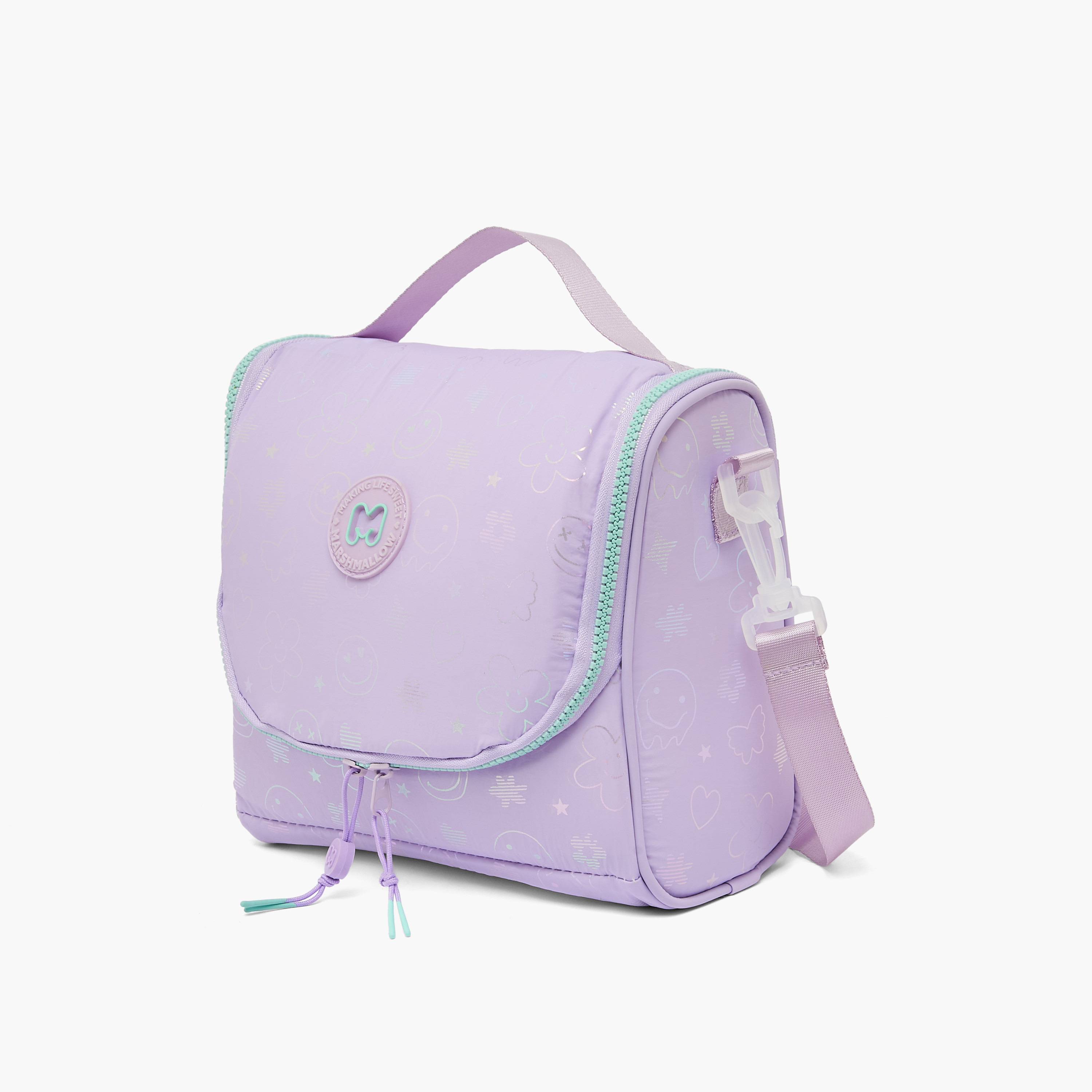 MARSHMALLOW Holographic Print Lunch Bag for Girls 8-13 Years with Zip Closure-school-lunchessentials-lunchbags-image-7