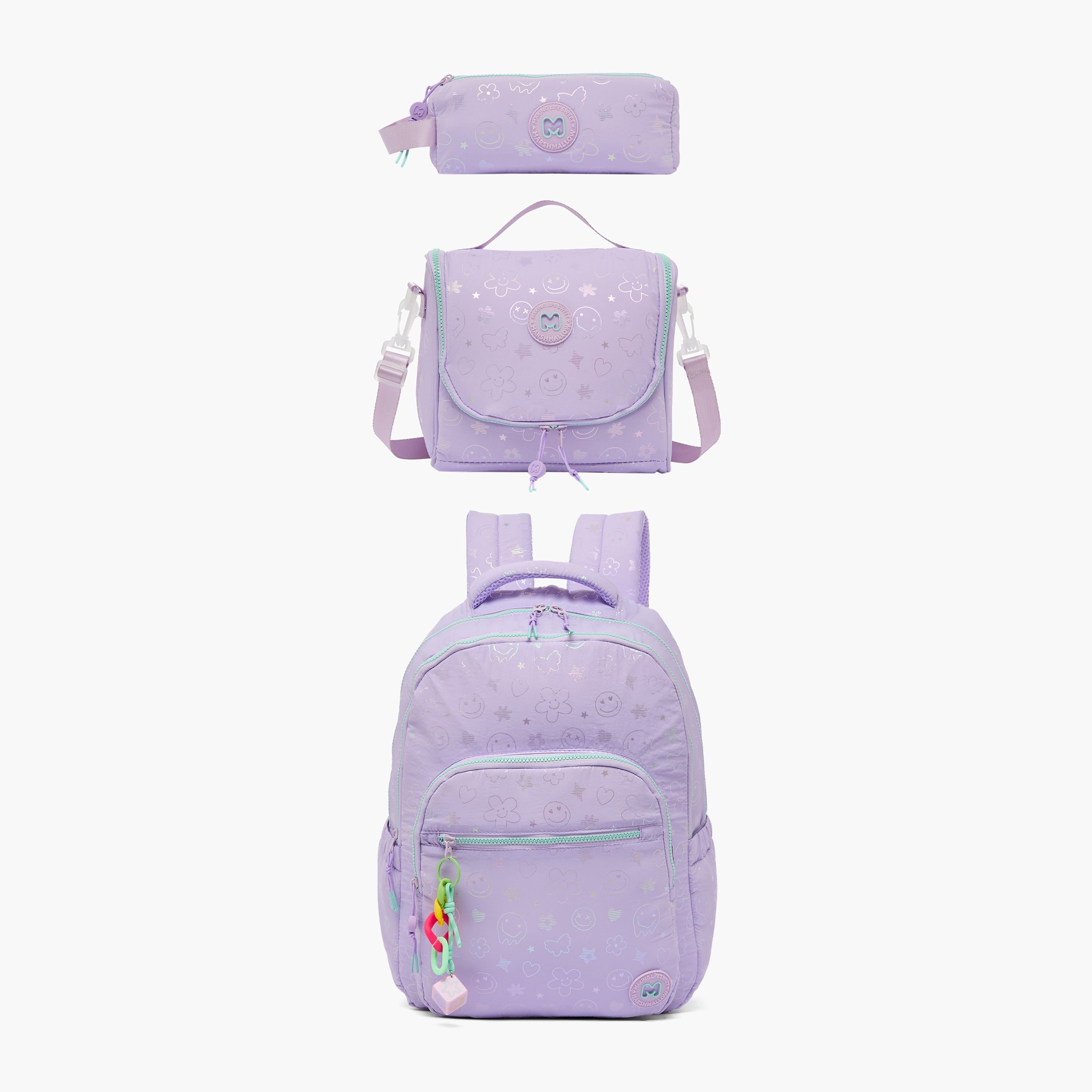 MARSHMALLOW Holographic Print Lunch Bag for Girls 8-13 Years with Zip Closure-school-lunchessentials-lunchbags-image-9