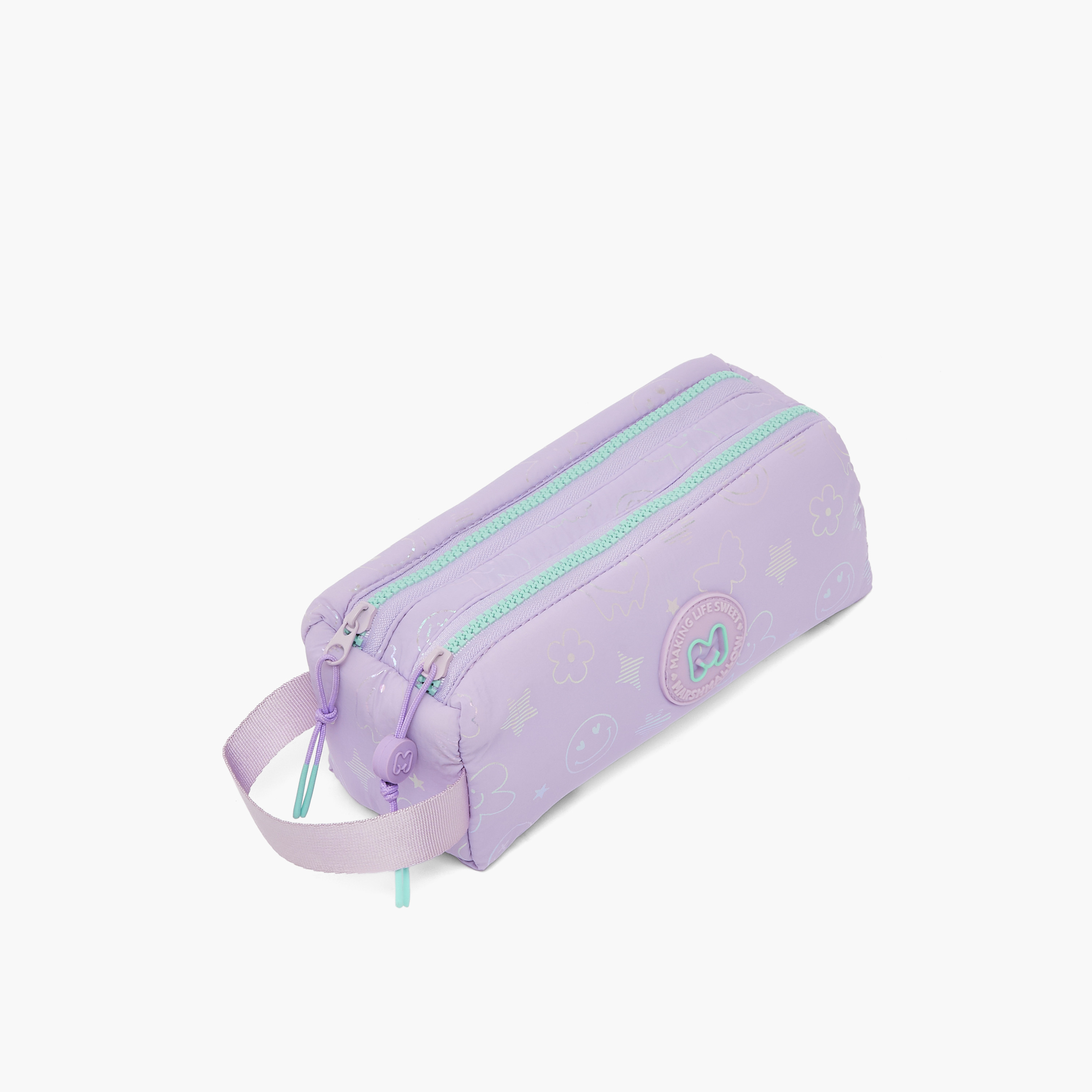مقلمة بقسمين وطبعات هولوجرافيك من مارشميلو-school-stationery-pencilcases-image-2