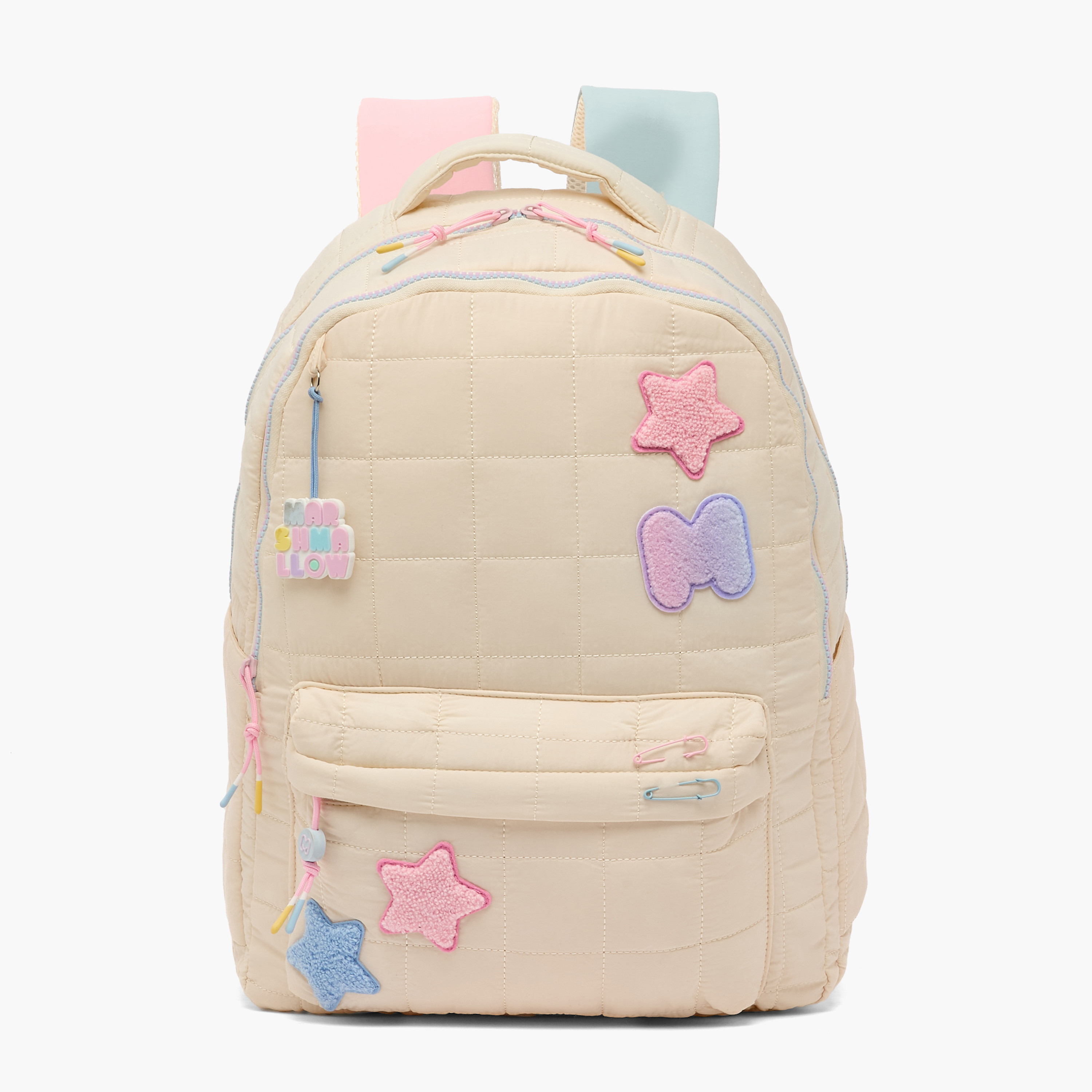 شنطة ظهر بطبعة نجمة للبنات من 8 إلى 12 سنة بحزام قابل للتعديل - 17 بوصة من مارشمالو-school-bagsandbackpacks-backpacks-image-1