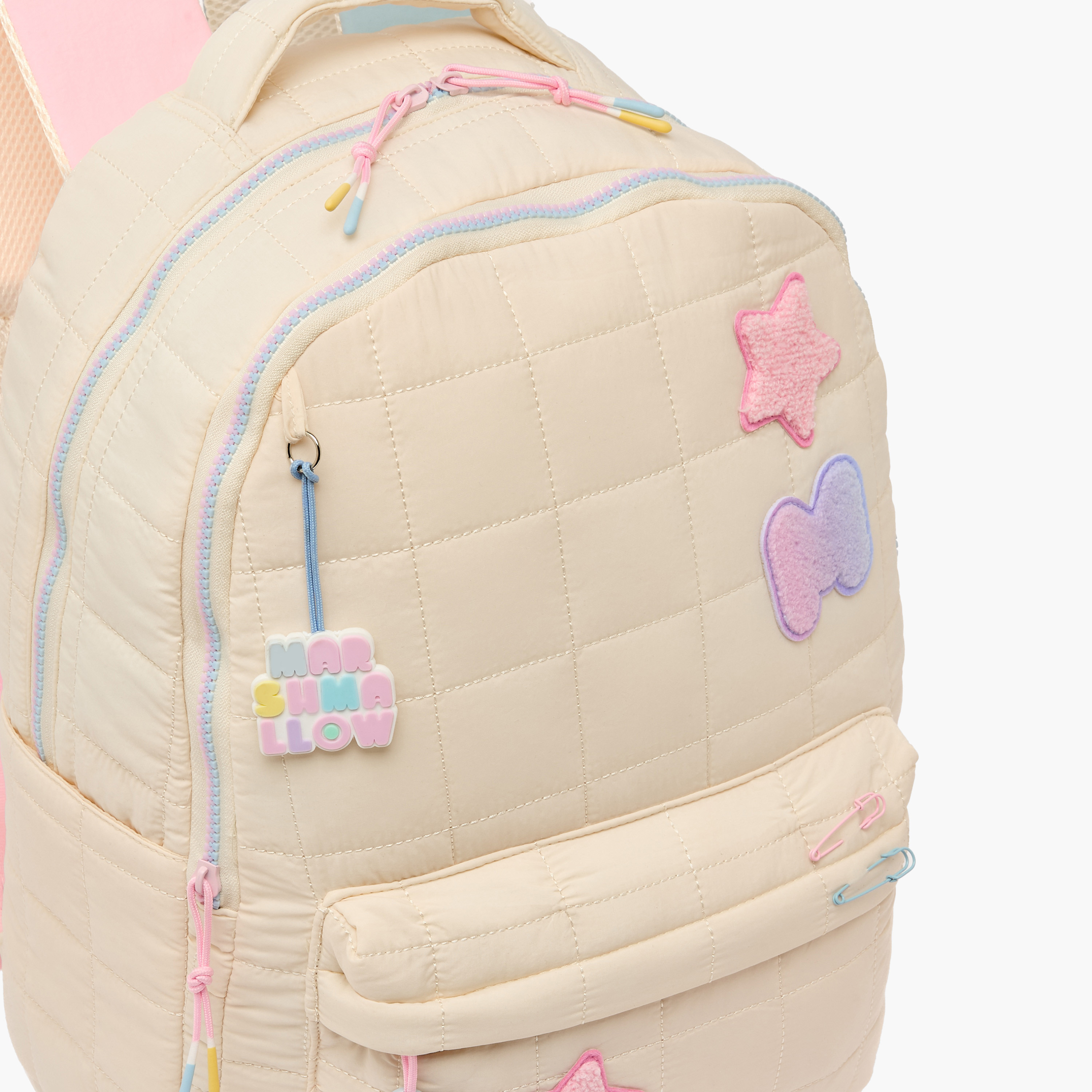 شنطة ظهر بطبعة نجمة للبنات من 8 إلى 12 سنة بحزام قابل للتعديل - 17 بوصة من مارشمالو-school-bagsandbackpacks-backpacks-image-3