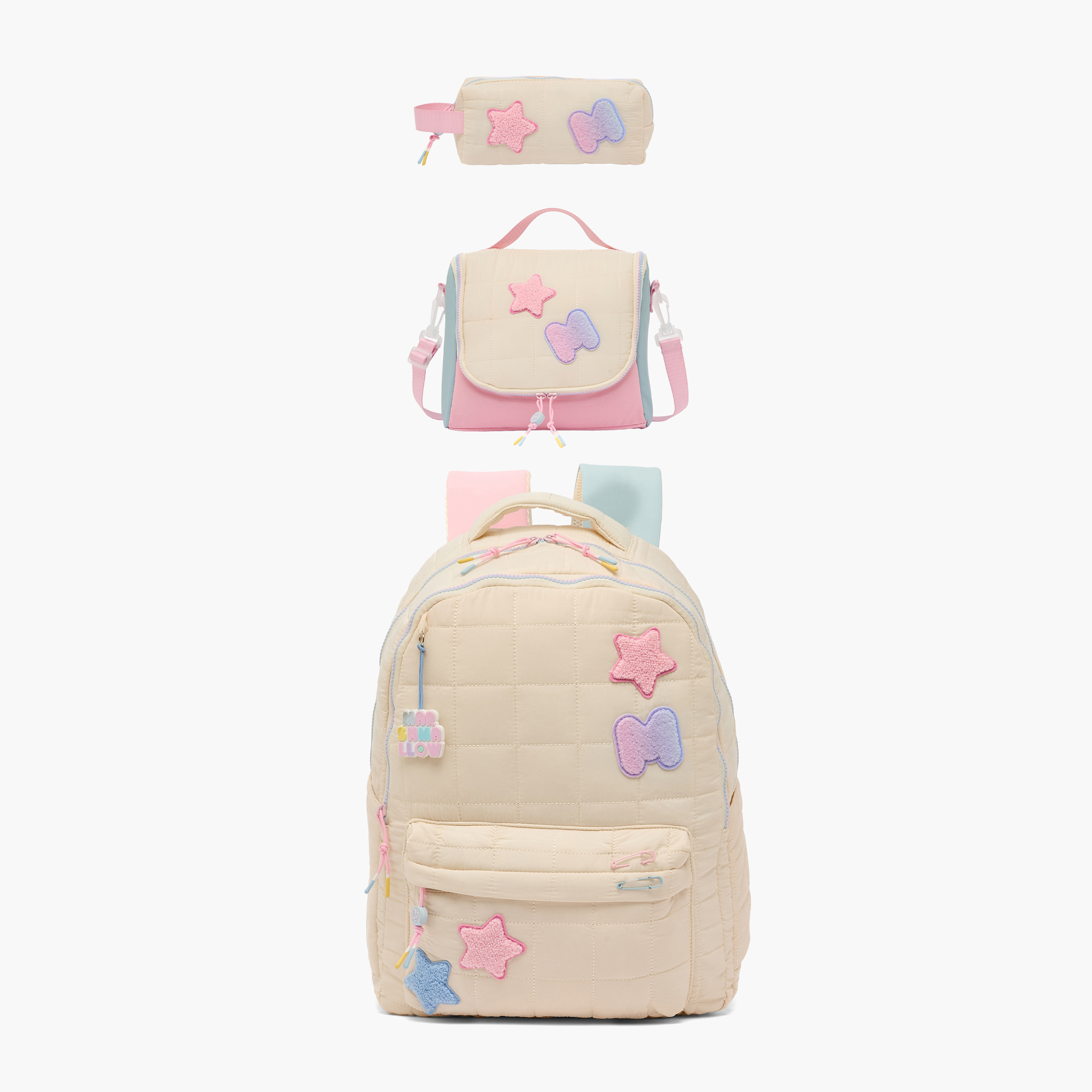 MARSHMALLOW Star Applique Backpack for Girls 8-12 Years with Adjustable Straps - 17 inches-school-bagsandbackpacks-backpacks-image-9