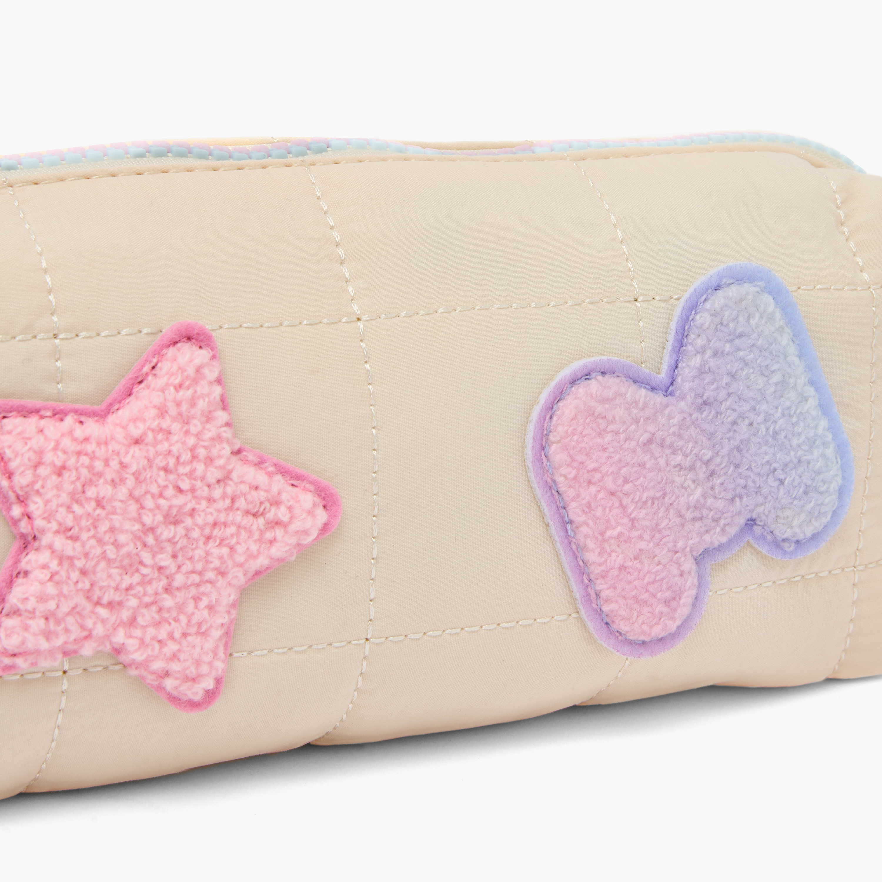 MARSHMALLOW Applique Detail Pencil Pouch with Zip Closure-school-stationery-pencilcases-image-6