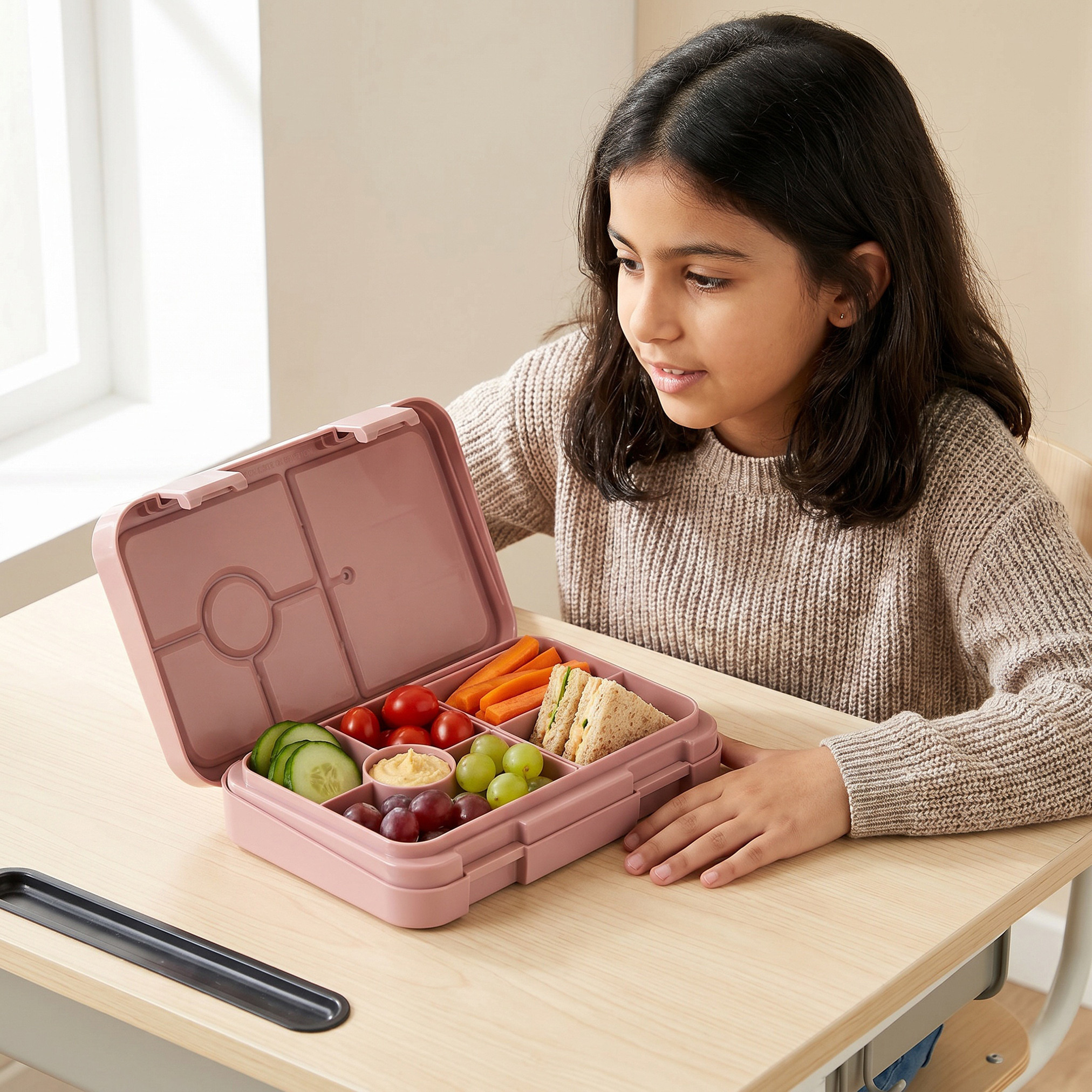 United Colors of Benetton Solid Lunch Box for Girls with Clip Lock Lid - 810 ml-school-lunchessentials-lunchboxes-image-3