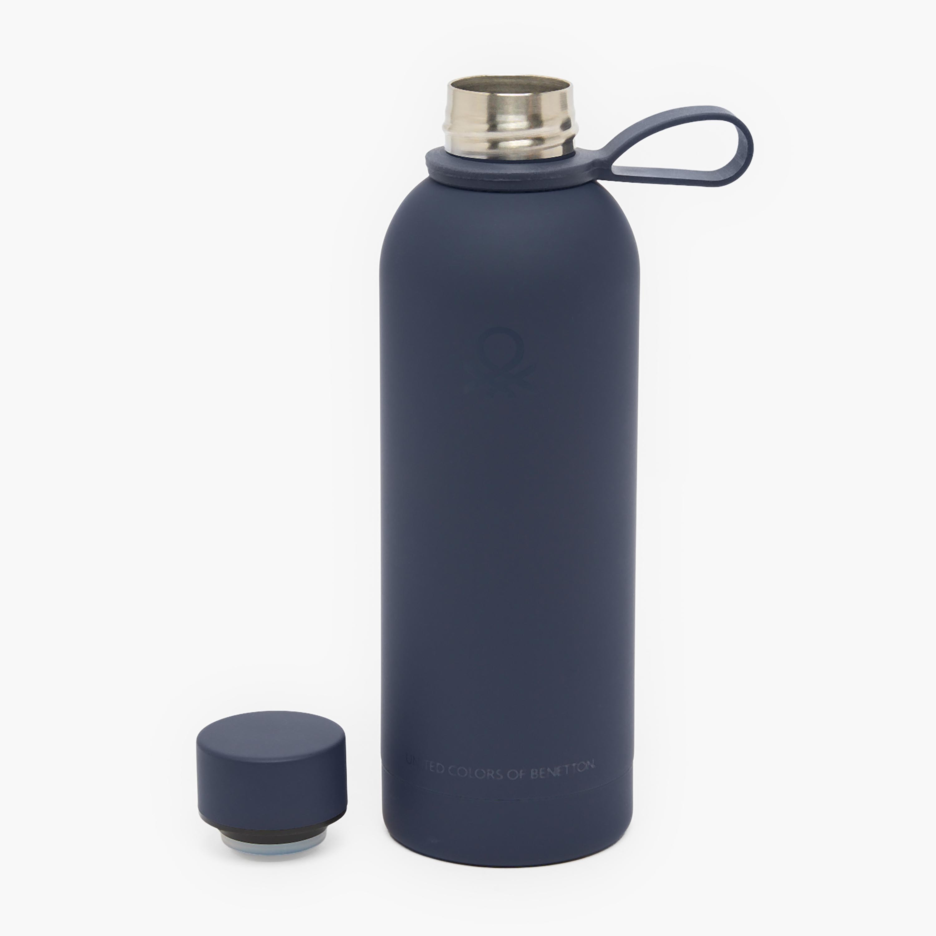 United Colors of Benetton Solid Stainless Steel Water Bottle with Wide Mouth and Carry Loop - 500 ml-school-waterbottles-image-2
