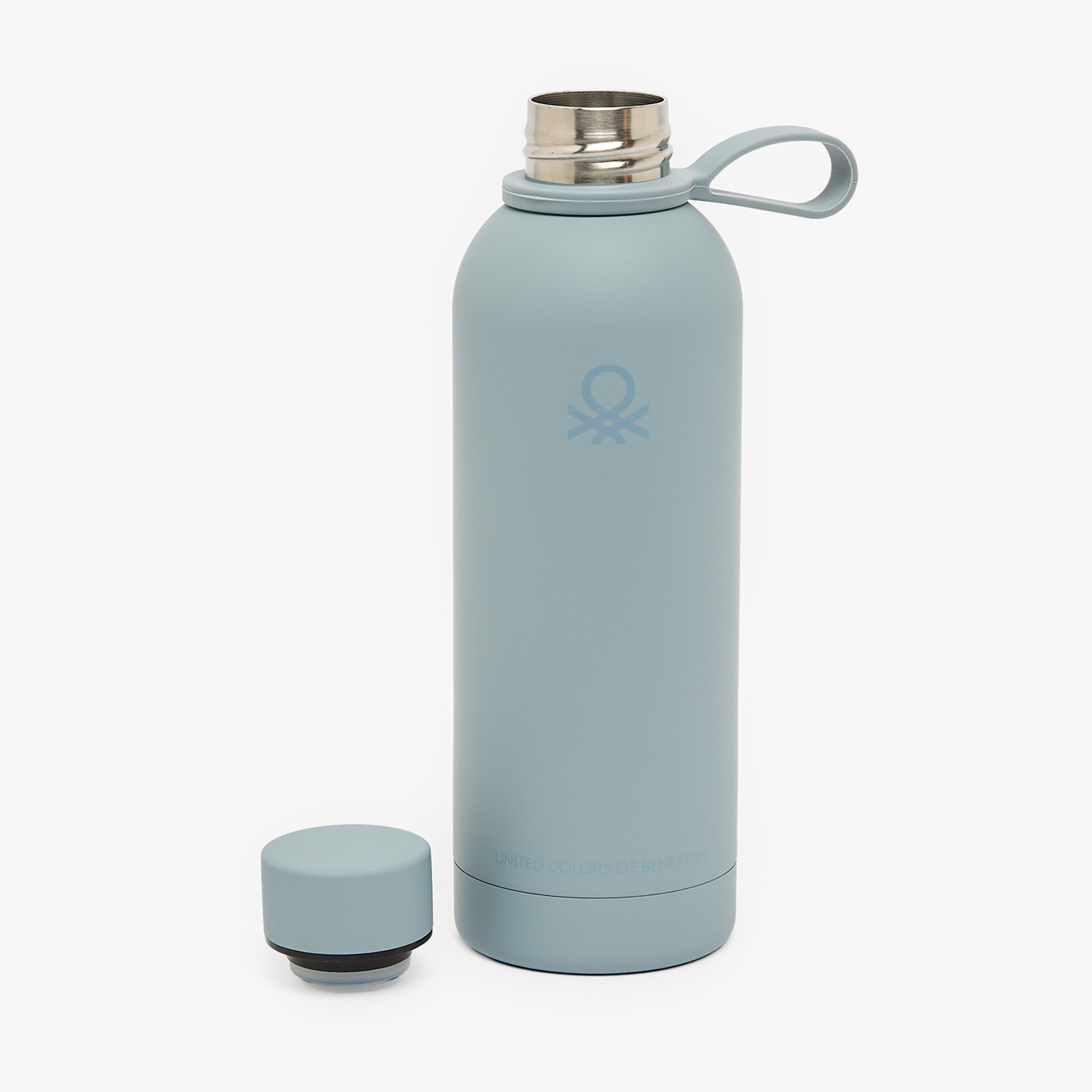 United Colors of Benetton Solid Stainless Steel Water Bottle with Loop Handle - 500 ml-school-waterbottles-image-2