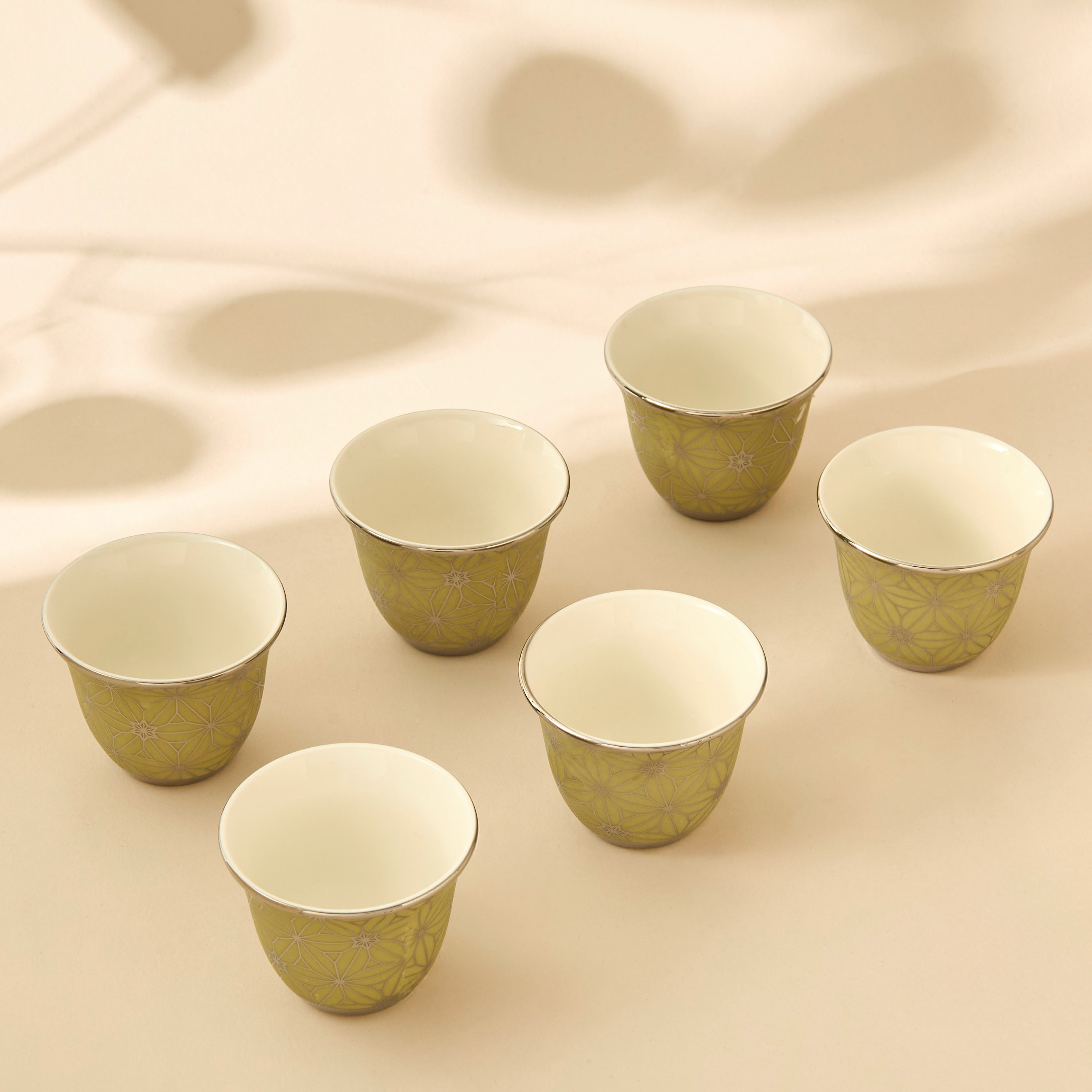 Geometric Print 6-Piece New Bone China Kahwa Cup Set-household-dining-teaandcoffee-teaandcoffeesets-image-3
