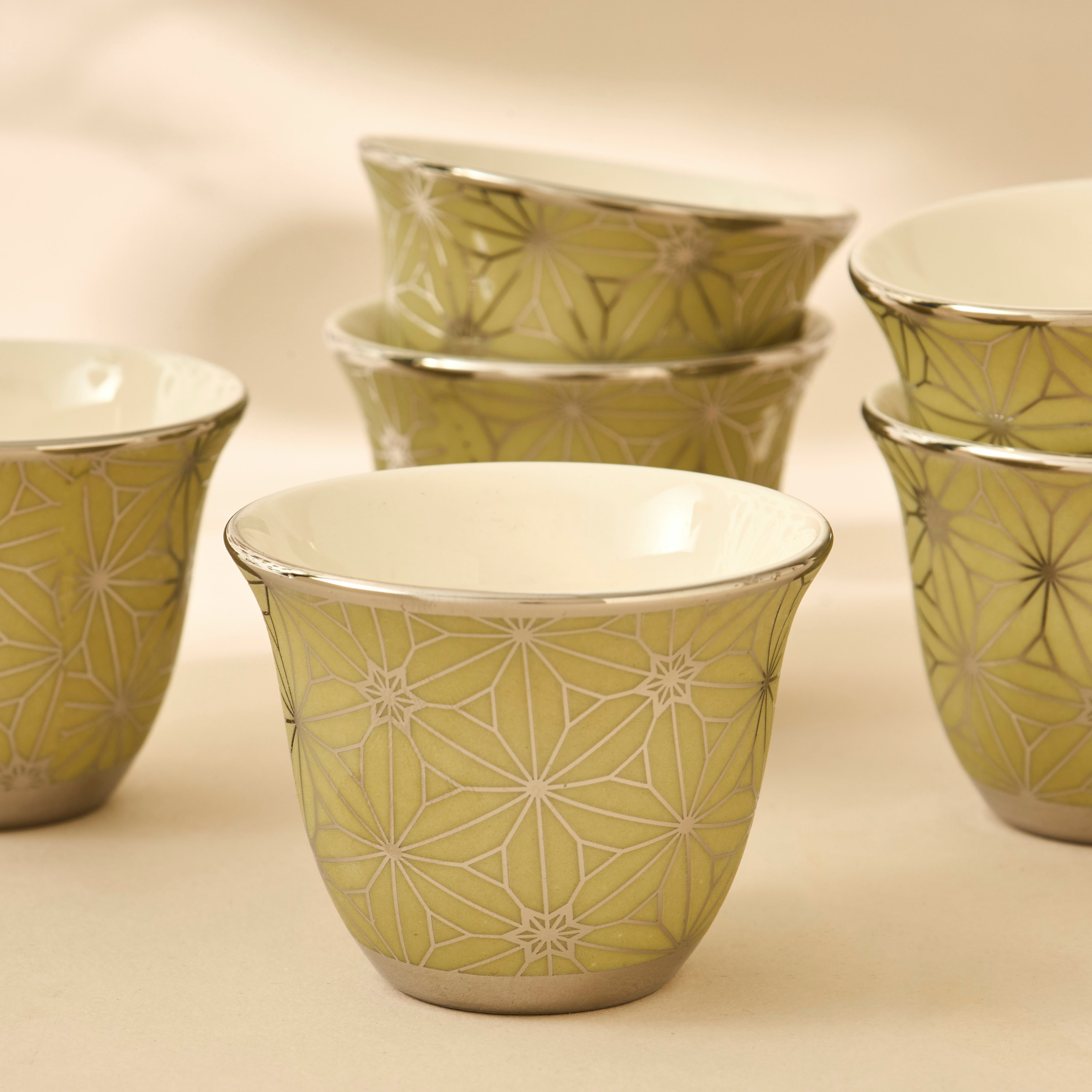 Geometric Print 6-Piece New Bone China Kahwa Cup Set-household-dining-teaandcoffee-teaandcoffeesets-image-4
