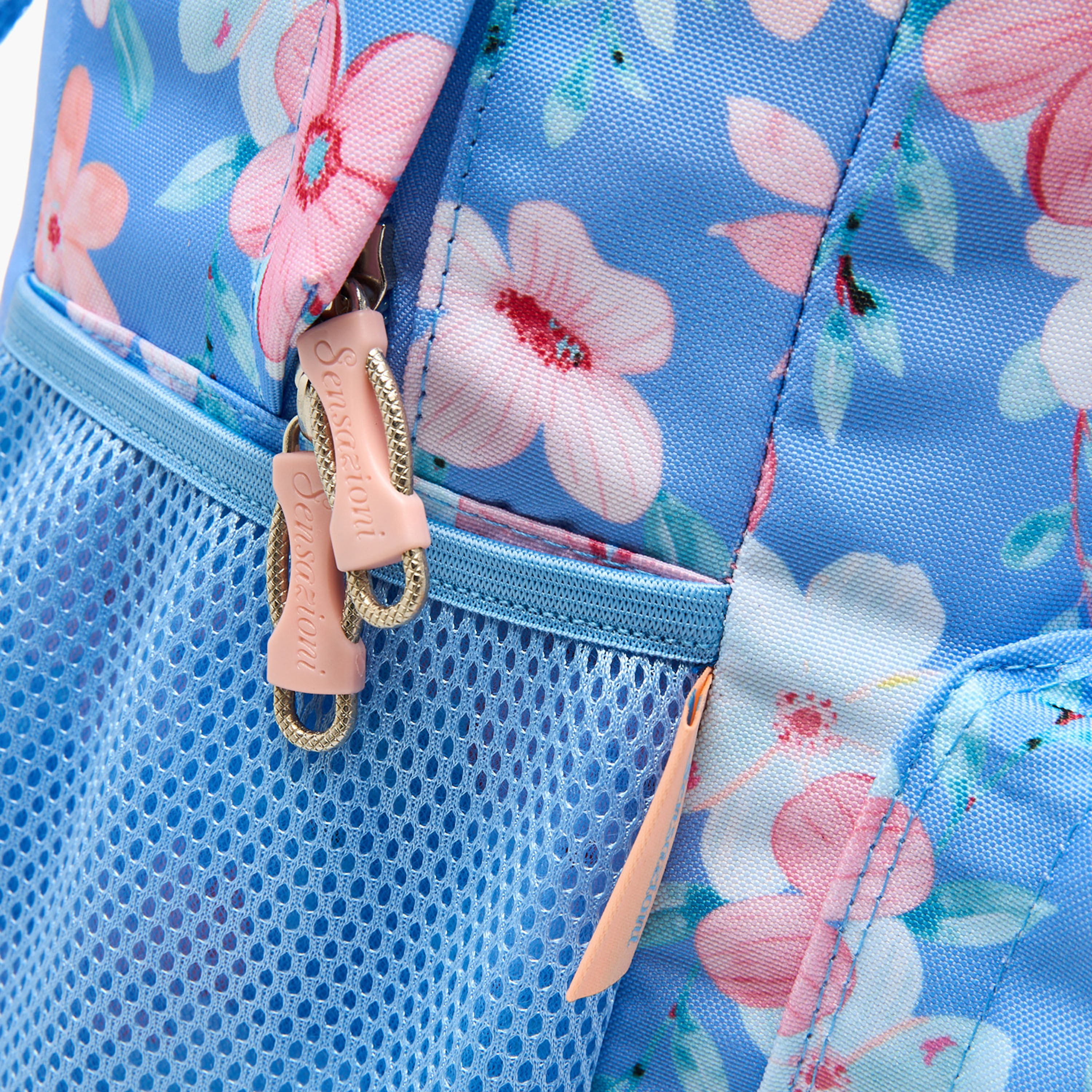 Sensazioni Floral Print Backpack for Girls 8-13 Years with Water Bottle Pocket - 18 inches-school-bagsandbackpacks-backpacks-image-4