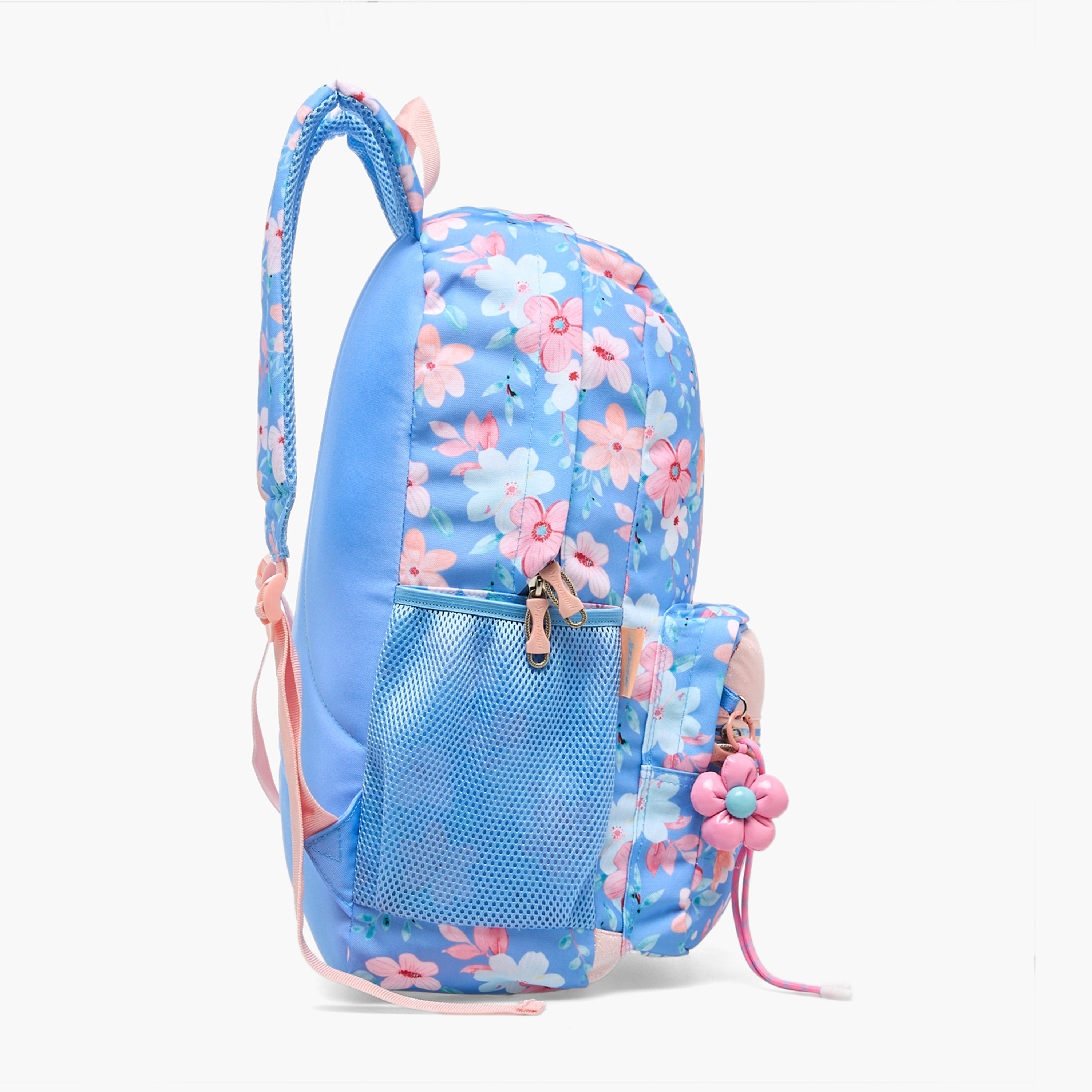 Sensazioni Floral Print Backpack for Girls 8-13 Years with Water Bottle Pocket - 18 inches-school-bagsandbackpacks-backpacks-image-7