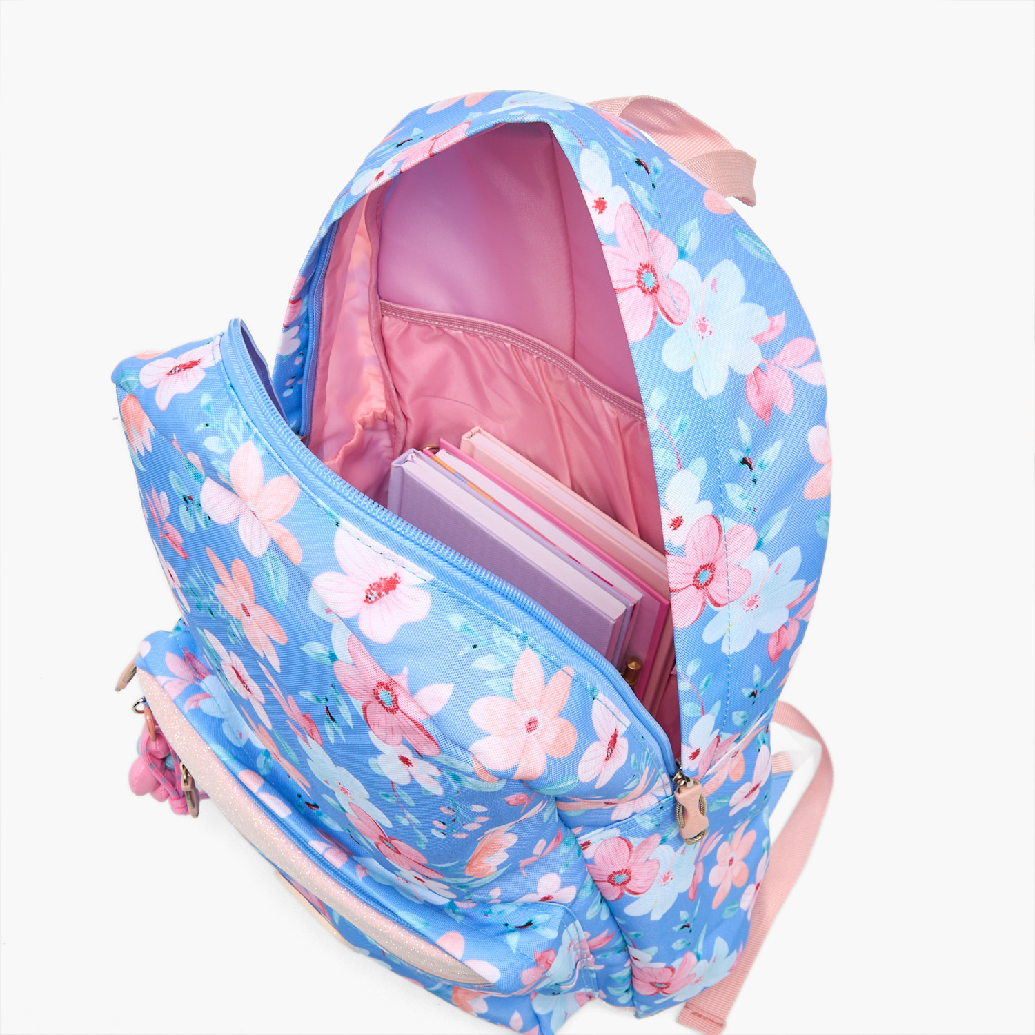 Sensazioni Floral Print Backpack for Girls 8-13 Years with Water Bottle Pocket - 18 inches-school-bagsandbackpacks-backpacks-image-5
