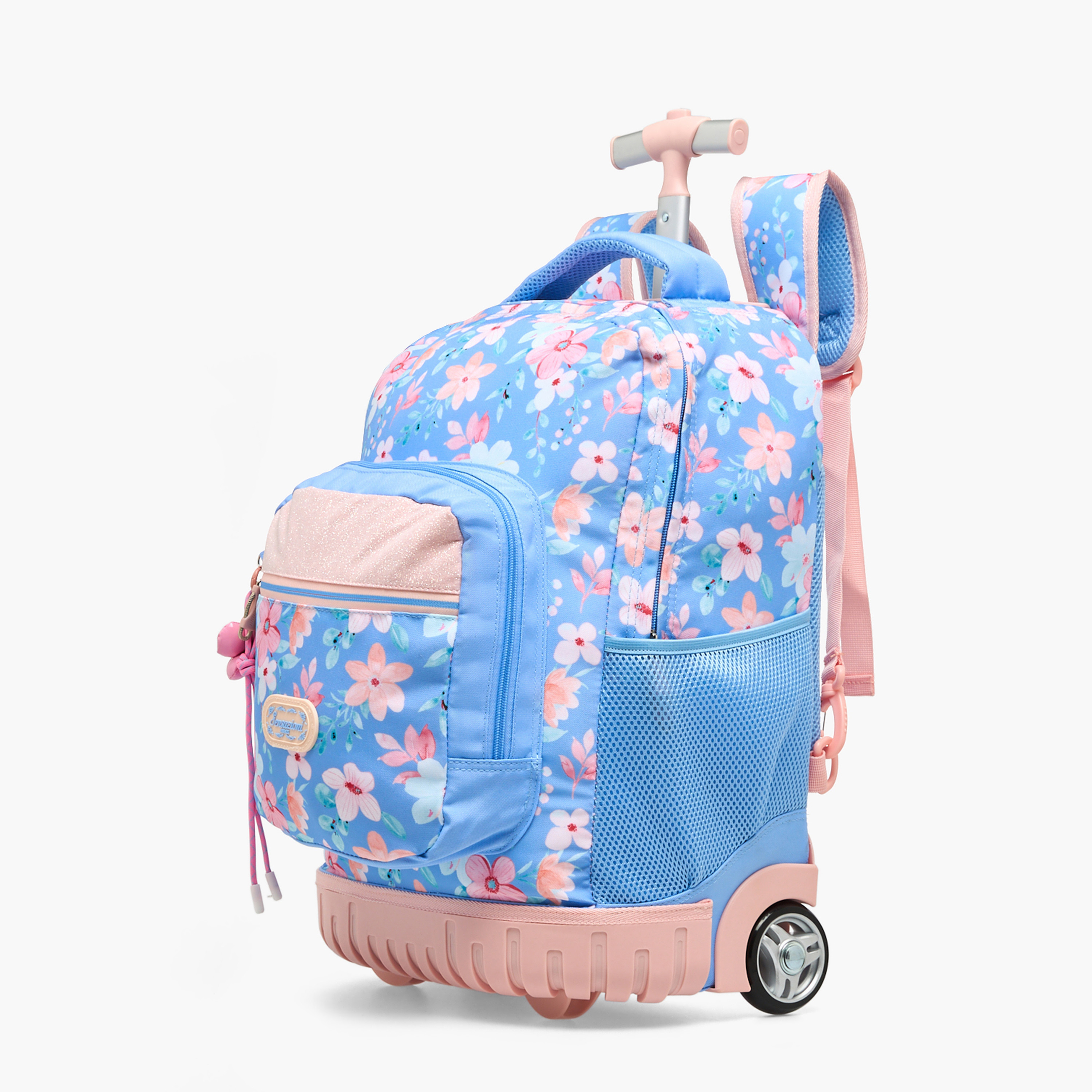 Sensazioni Floral Print Trolley Bag for Girls 8-13 Years with Shoulder Straps - 19 inches-school-bagsandbackpacks-trolleybags-image-7