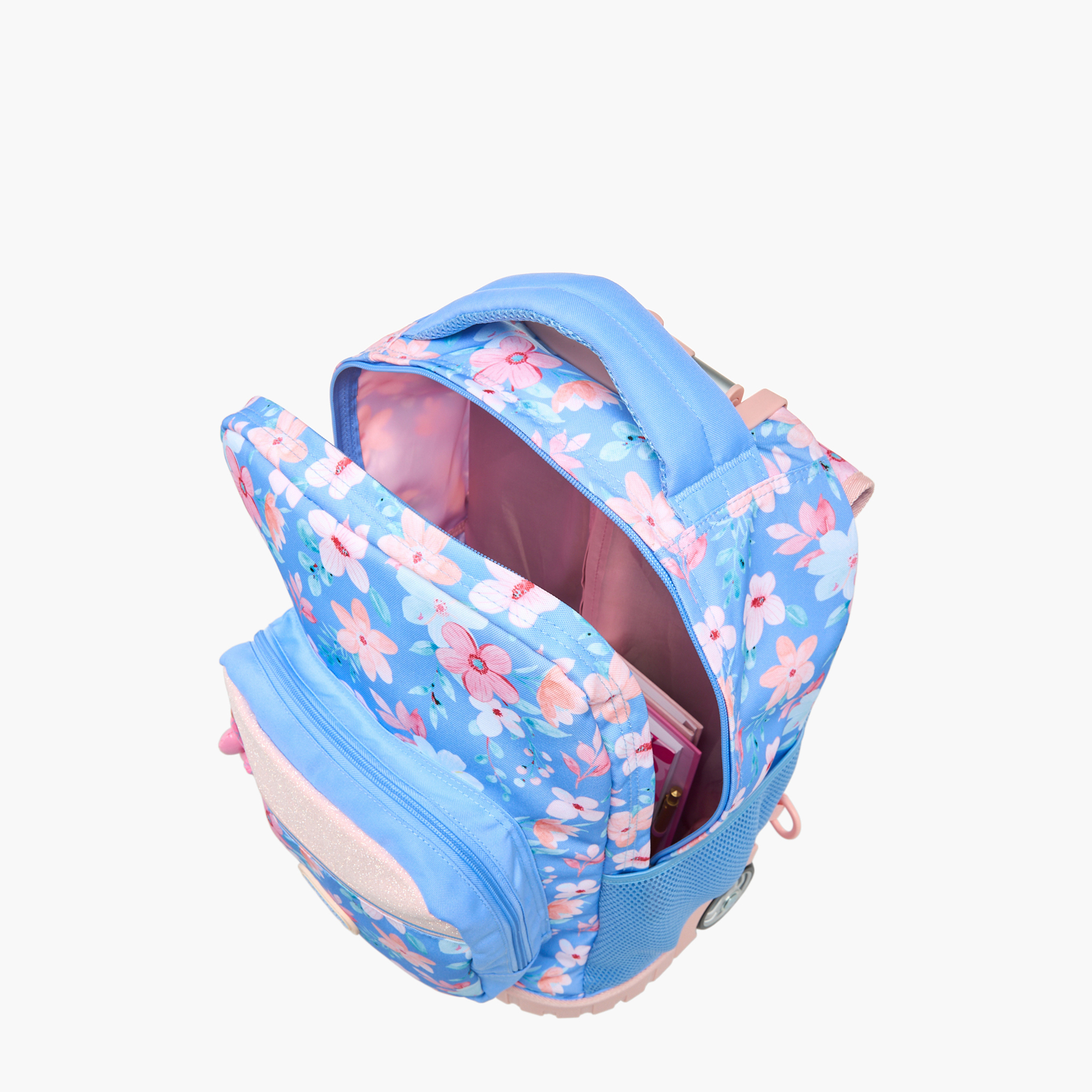 Sensazioni Floral Print Trolley Bag for Girls 8-13 Years with Shoulder Straps - 19 inches-school-bagsandbackpacks-trolleybags-image-6