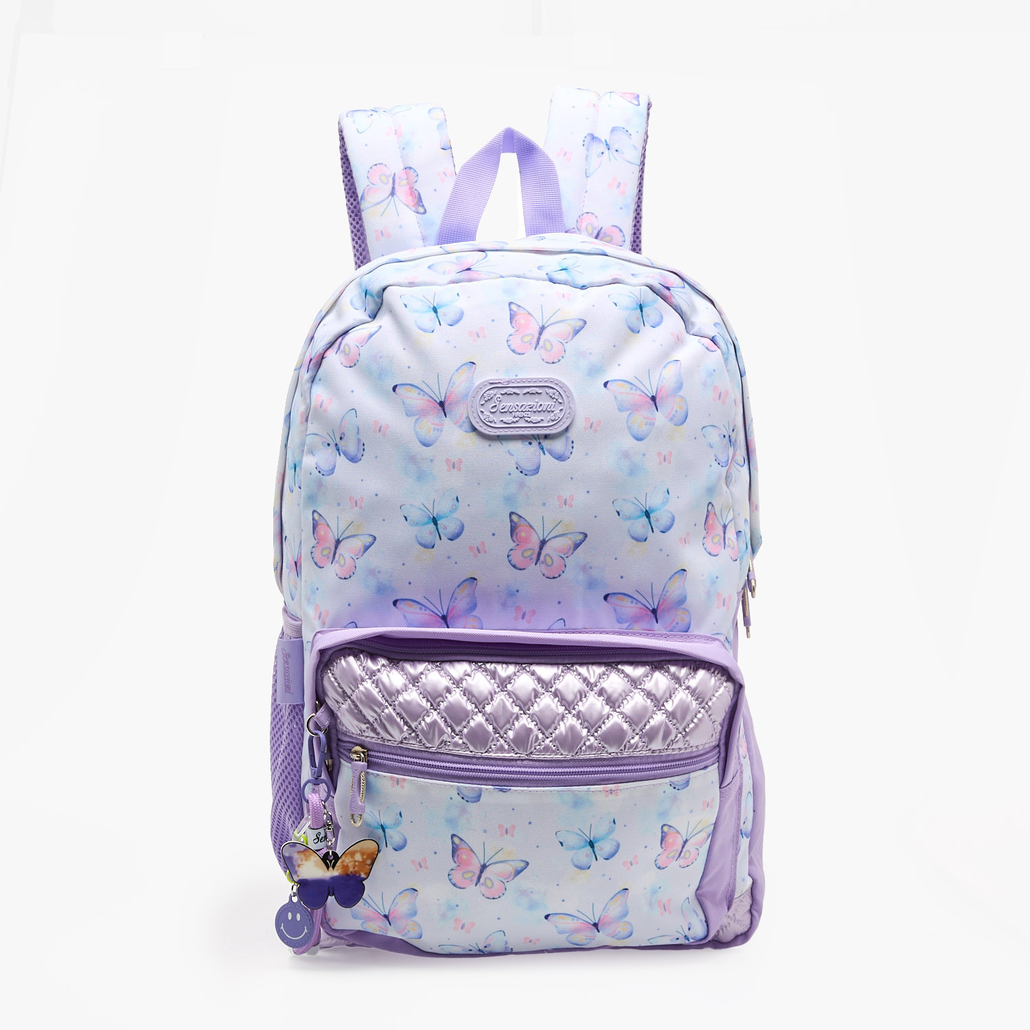Sensazioni Butterfly Print Backpack for Girls 8-13 Years with Water Bottle Pocket - 18 inches-school-bagsandbackpacks-backpacks-image-1