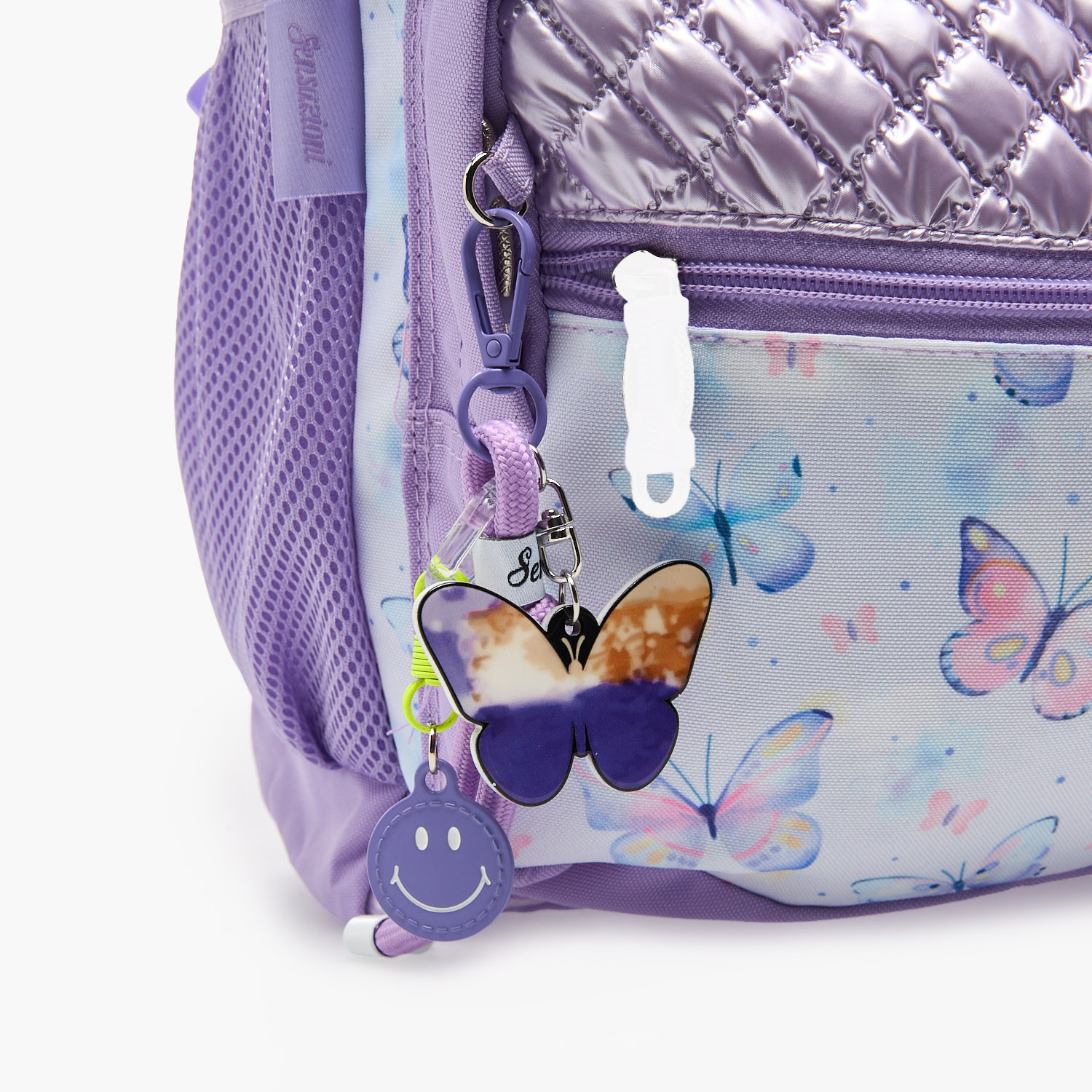 Sensazioni Butterfly Print Backpack for Girls 8-13 Years with Water Bottle Pocket - 18 inches-school-bagsandbackpacks-backpacks-image-3
