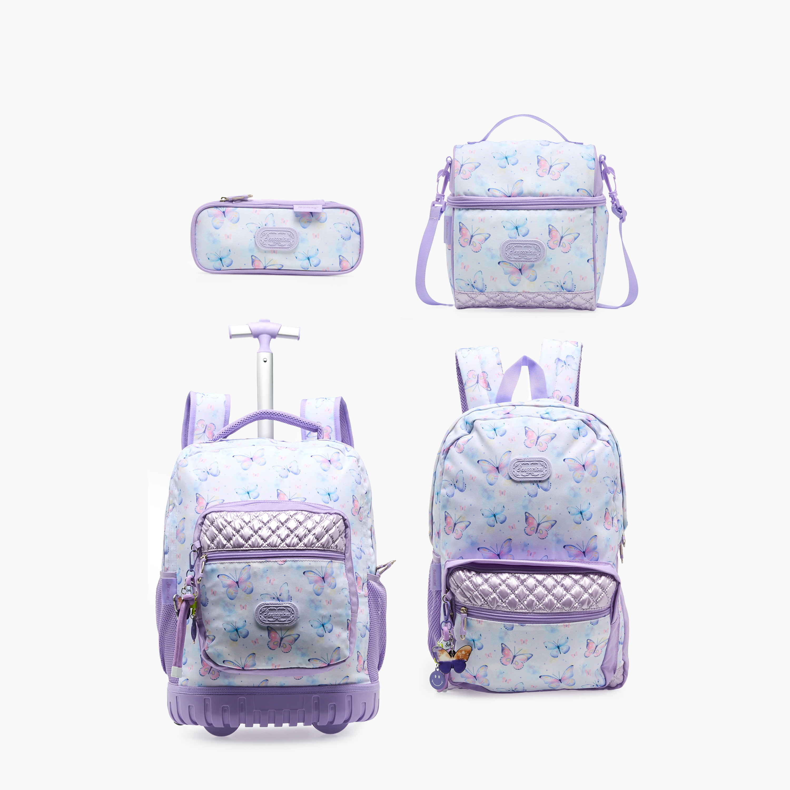 Sensazioni Butterfly Print Backpack for Girls 8-13 Years with Water Bottle Pocket - 18 inches-school-bagsandbackpacks-backpacks-image-9
