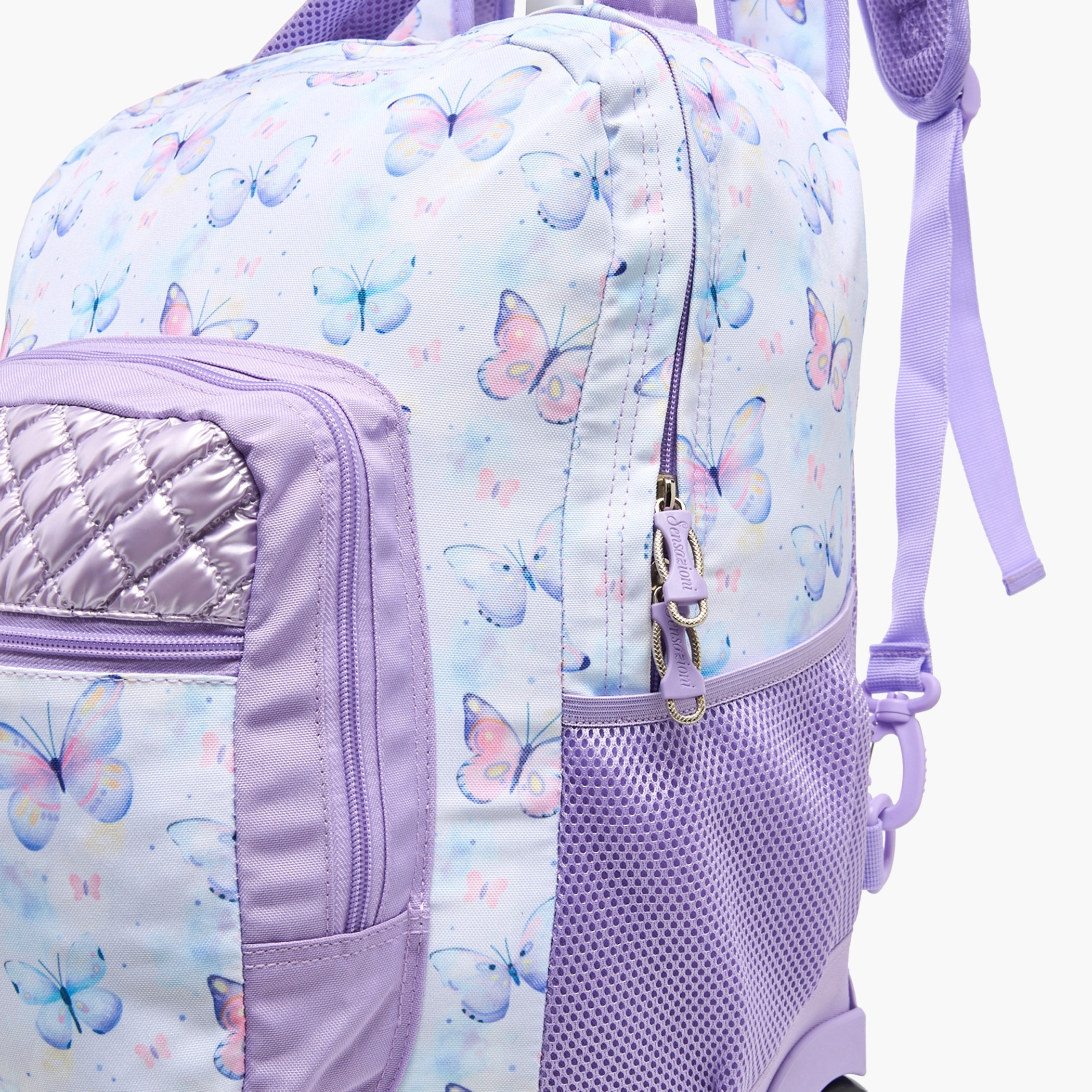 Sensazioni Butterfly Print Trolley Bag for Girls 8-13 Years with Adjustable Straps - 19 inches-school-bagsandbackpacks-trolleybags-image-5