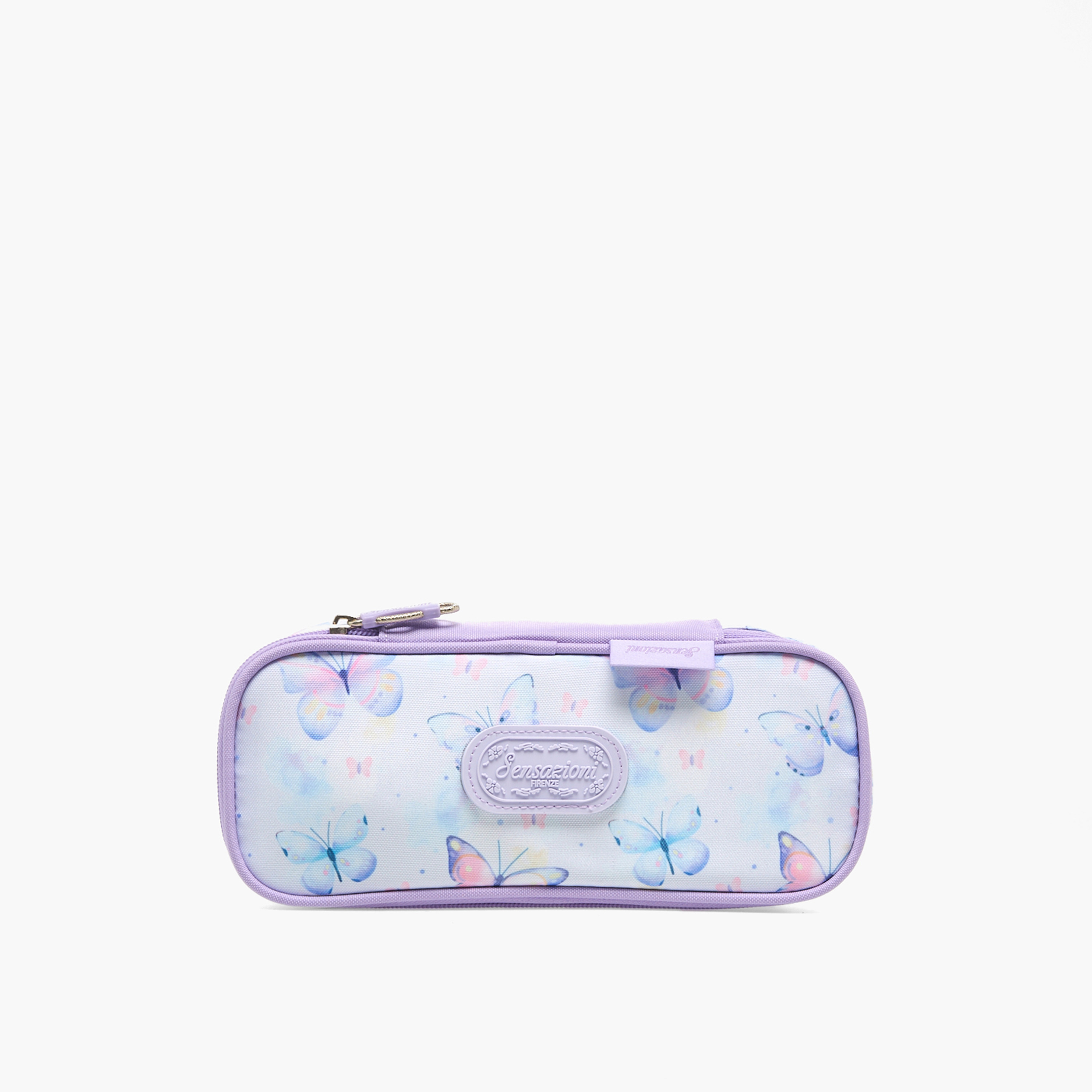 Sensazioni Butterfly Print Pencil Pouch with Zip Closure-school-stationery-pencilcases-image-1