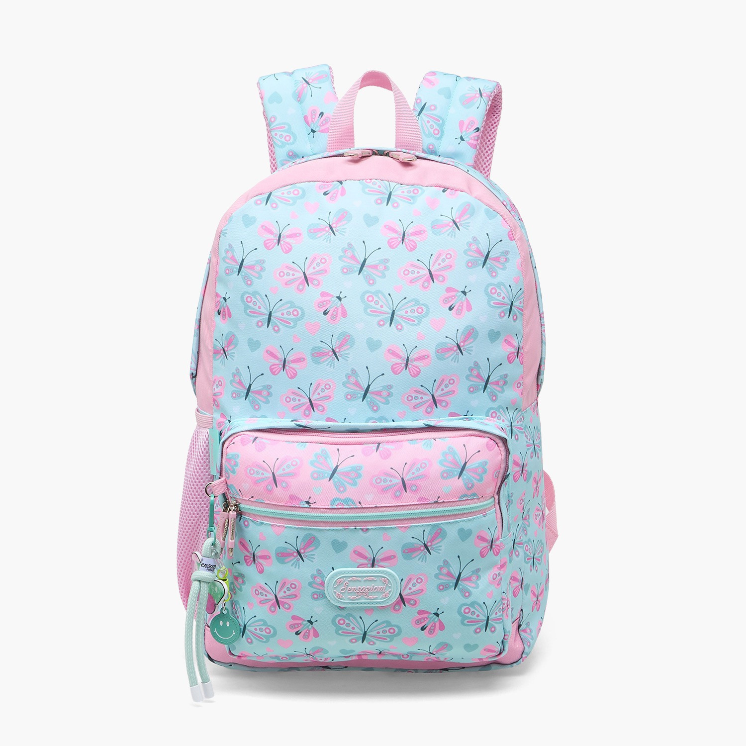 Sensazioni Butterfly Print Backpack for Girls 8-13 Years with Adjustable Shoulder Straps - 18 inches-school-bagsandbackpacks-backpacks-image-1