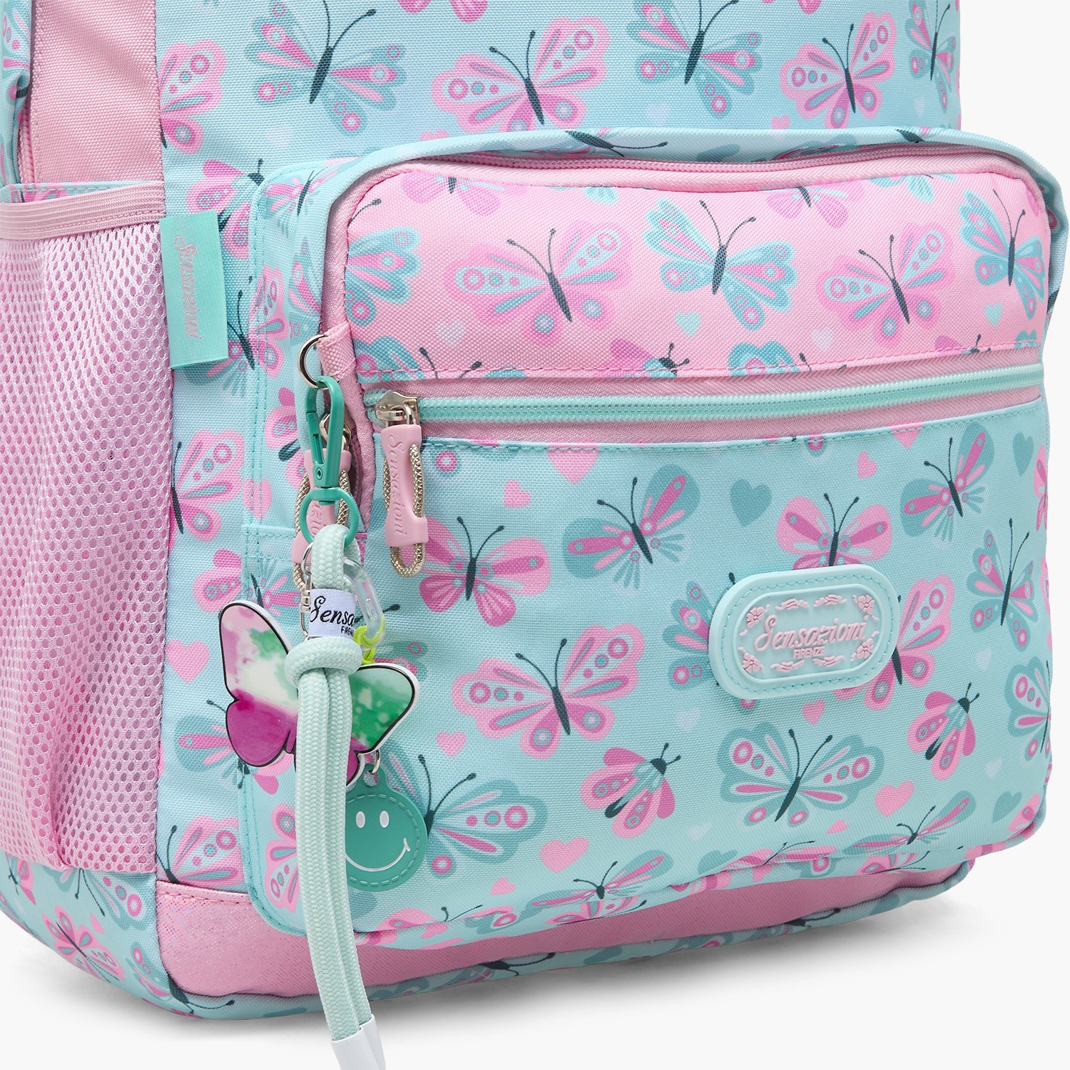 Sensazioni Butterfly Print Backpack for Girls 8-13 Years with Adjustable Shoulder Straps - 18 inches-school-bagsandbackpacks-backpacks-image-3
