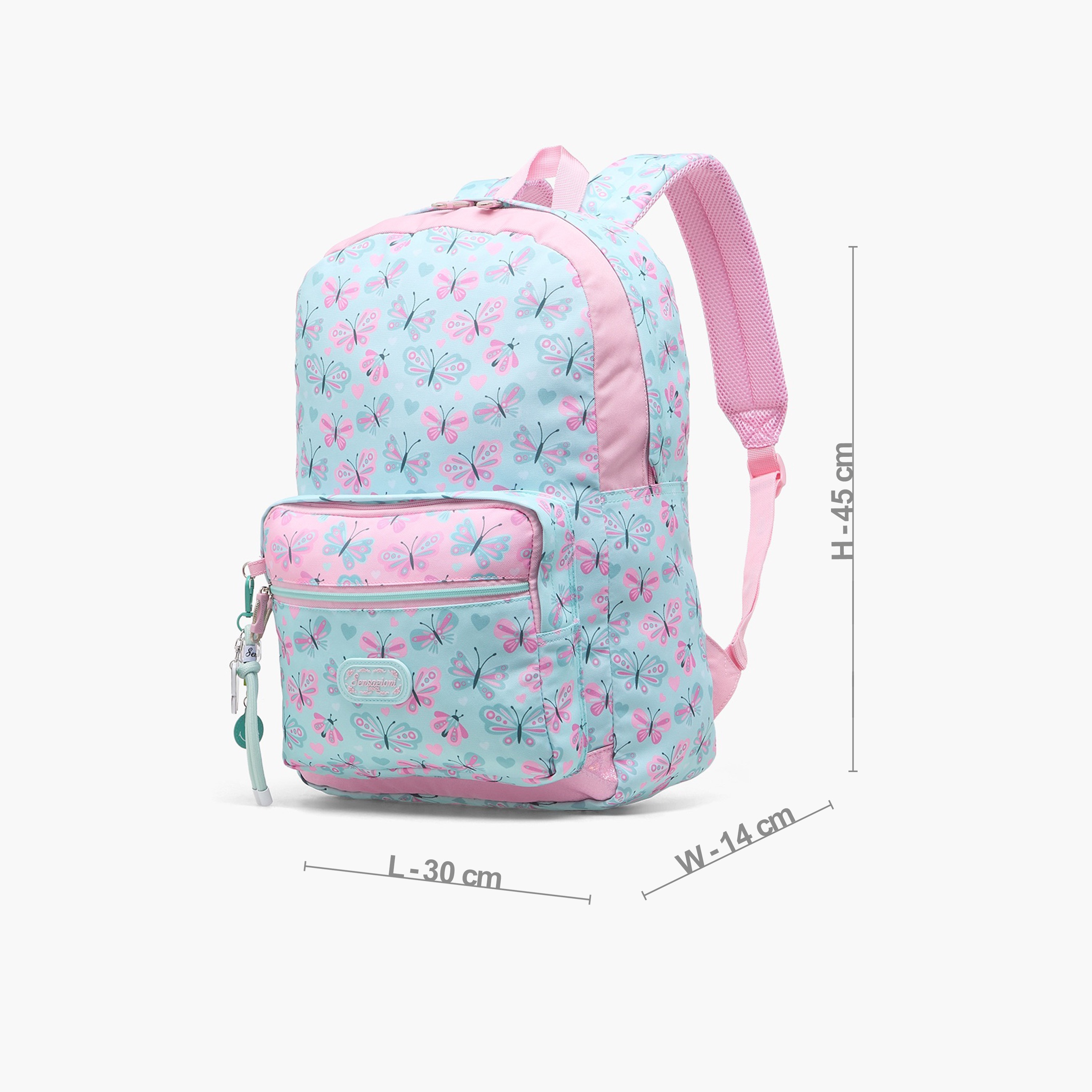 Sensazioni Butterfly Print Backpack for Girls 8-13 Years with Adjustable Shoulder Straps - 18 inches-school-bagsandbackpacks-backpacks-image-7