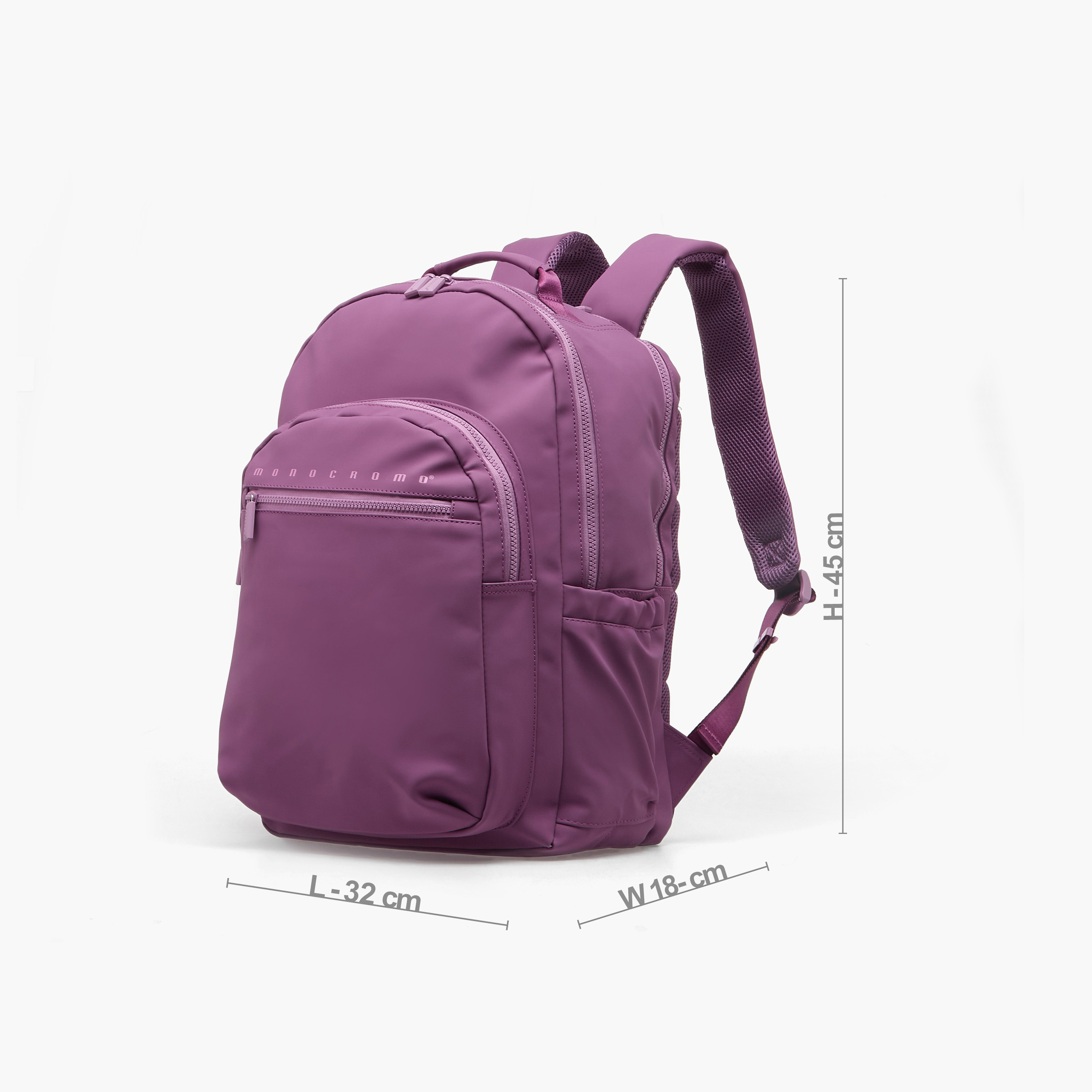 شنطة ظهر سادة مونوكروم للبنات 8-13 سنة بأحزمة كتف قابلة للتعديل - 18 بوصة-school-bagsandbackpacks-backpacks-image-8