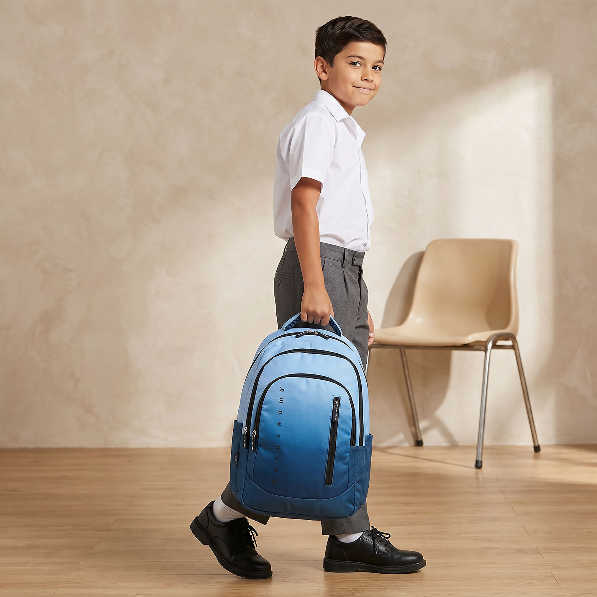 Monocromo Ombre Backpack for Boys 8-13 Years with Adjustable Shoulder Straps - 18 inches-school-bagsandbackpacks-backpacks-image-3