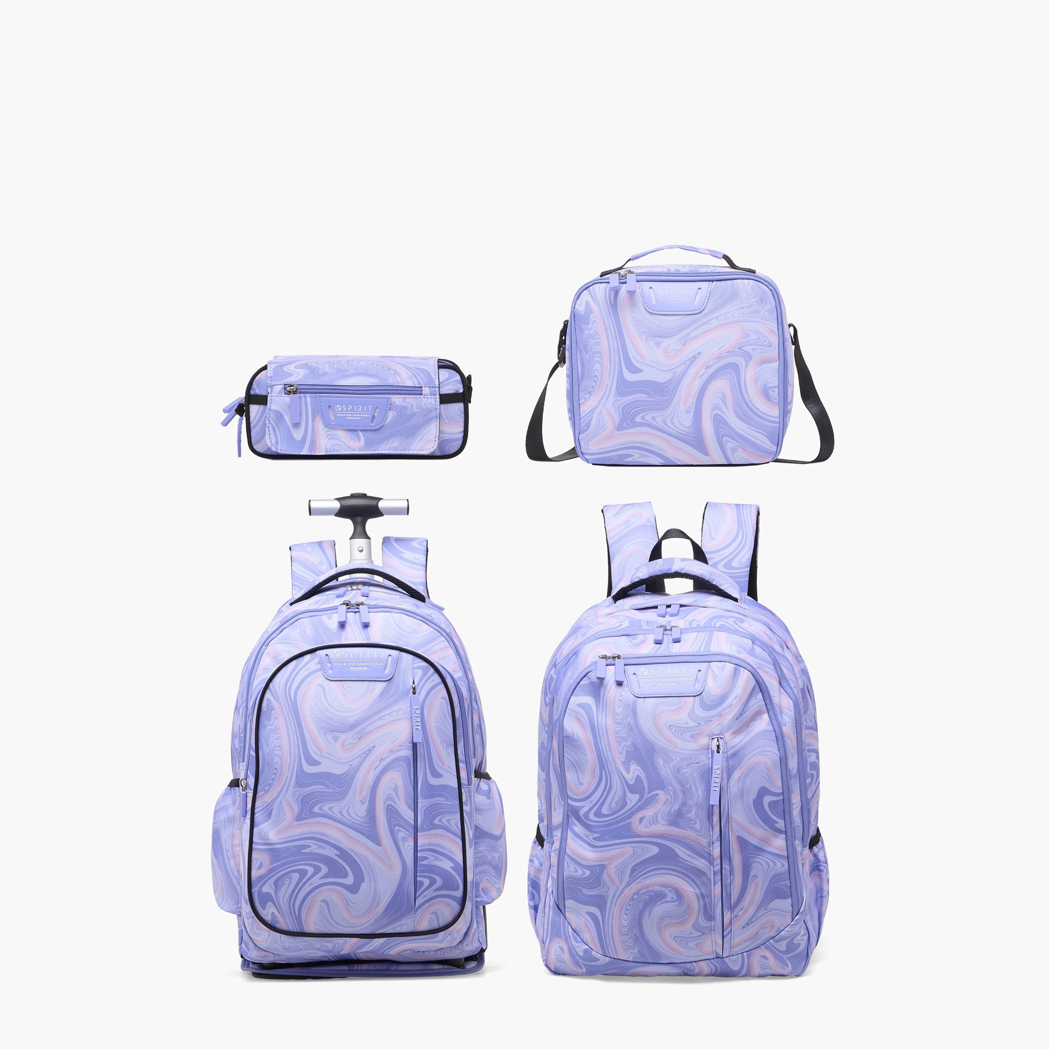 Spirit Marble Print Backpack for Girls 8-13 Years with Adjustable Shoulder Straps - 19 inches-school-bagsandbackpacks-backpacks-image-12