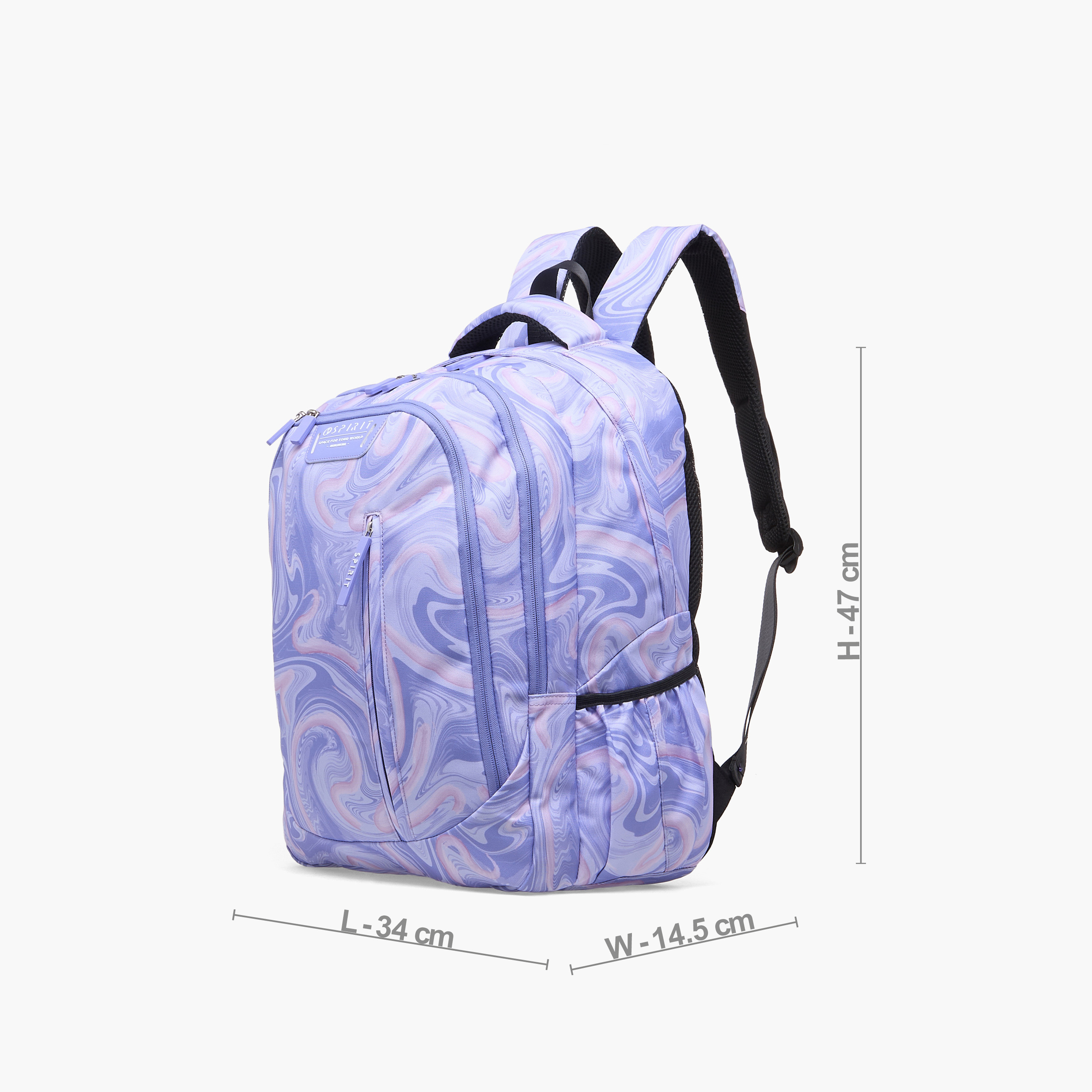 Spirit Marble Print Backpack for Girls 8-13 Years with Adjustable Shoulder Straps - 19 inches-school-bagsandbackpacks-backpacks-image-9
